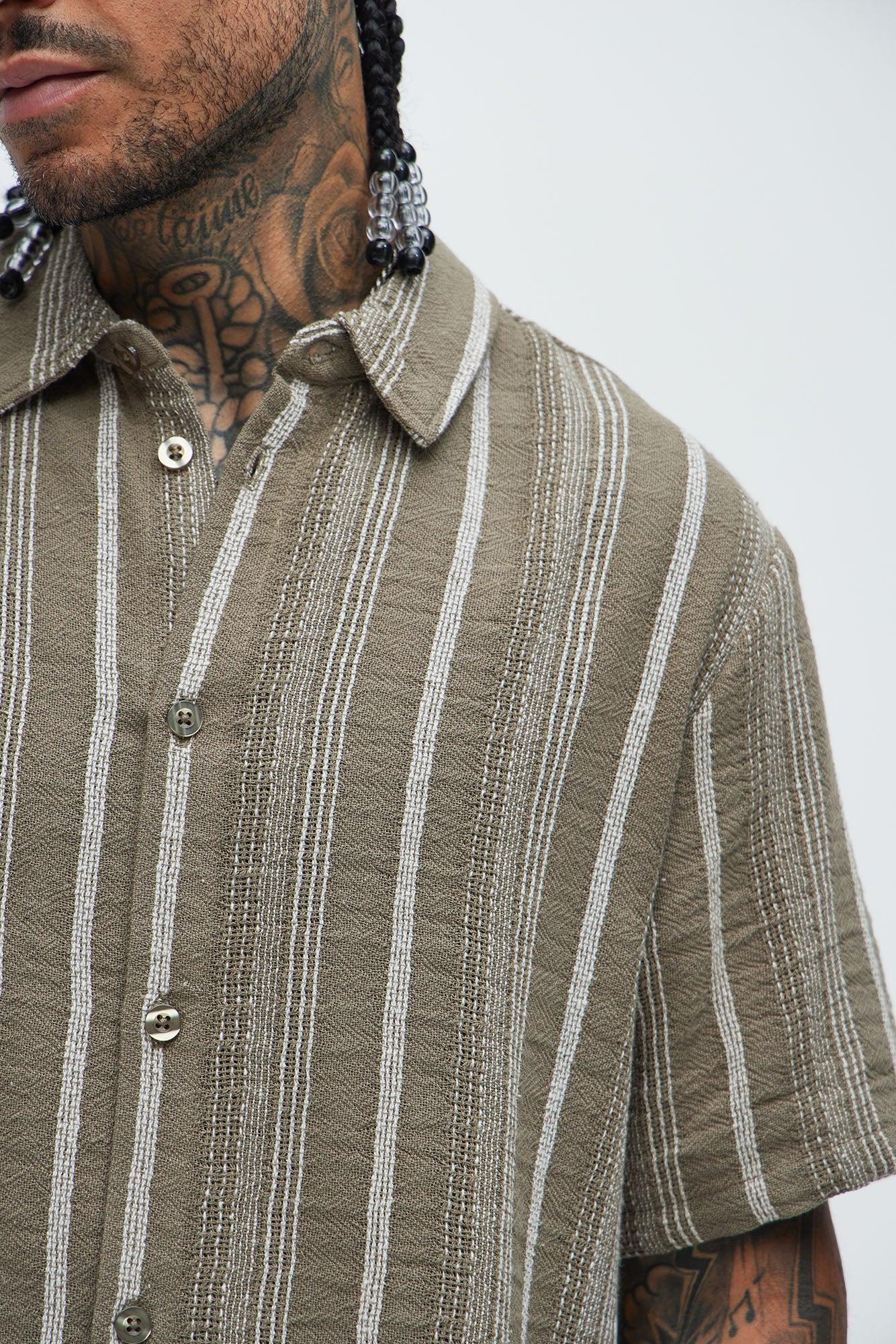 Stuart Stripe Shirt - Olive Product Image