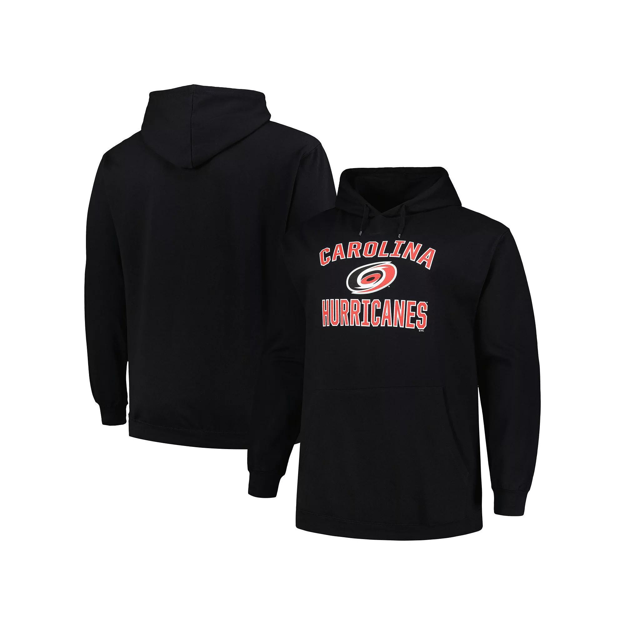 Men's Profile Black Carolina Hurricanes Big & Tall Arch Over Logo Pullover Hoodie, Size: 2XLT Product Image