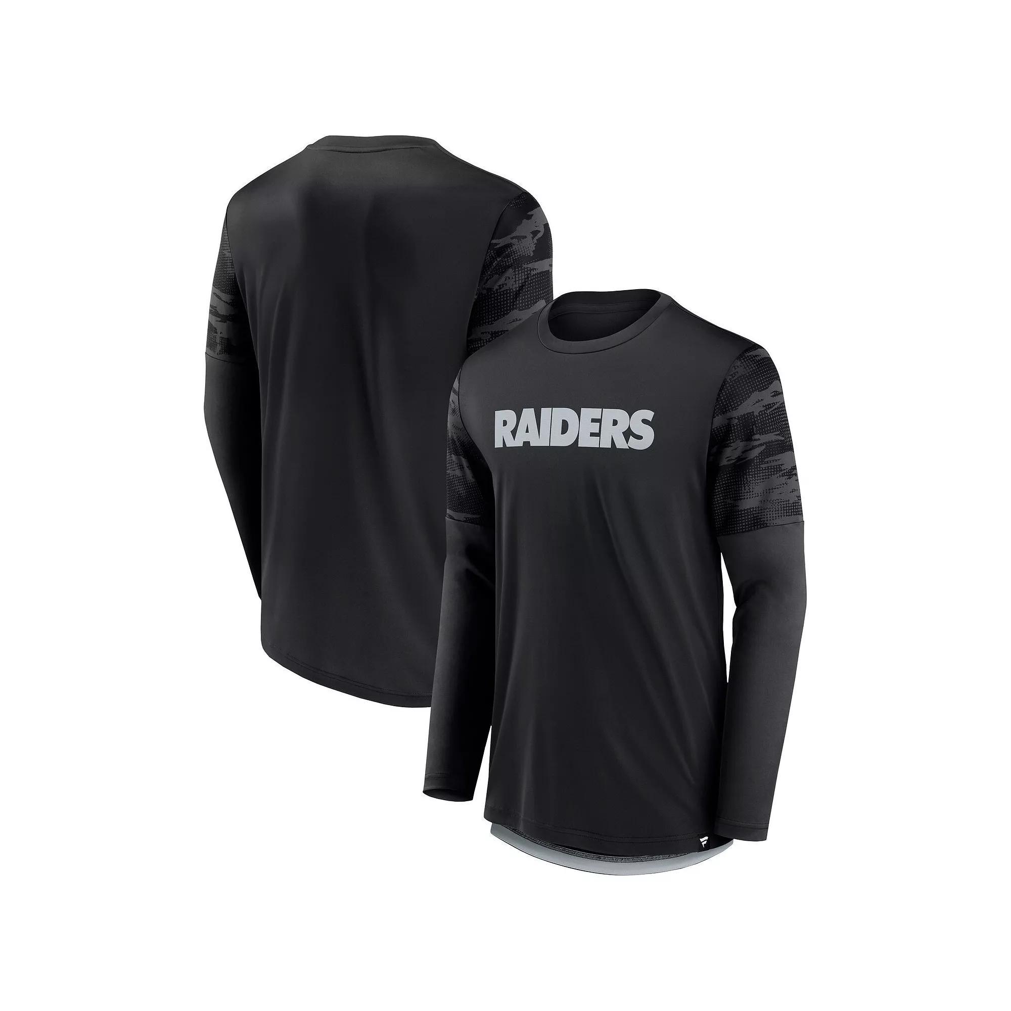 Men's Fanatics Branded Navy/Orange Chicago Bears Square Off Long Sleeve T-Shirt,  Product Image