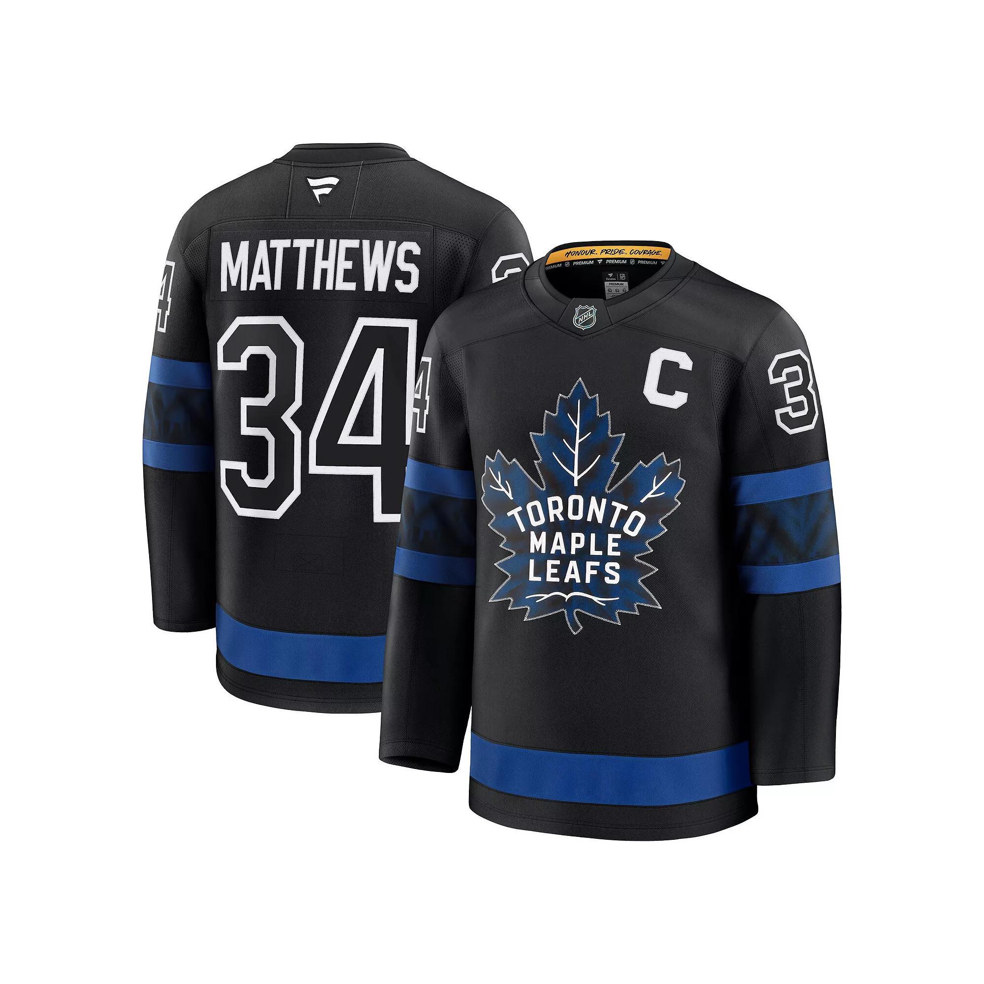 Men's Fanatics Auston Matthews Black Toronto Maple Leafs Captain Patch Alternate Premium Jersey, Size: 50, Mpl Black Product Image