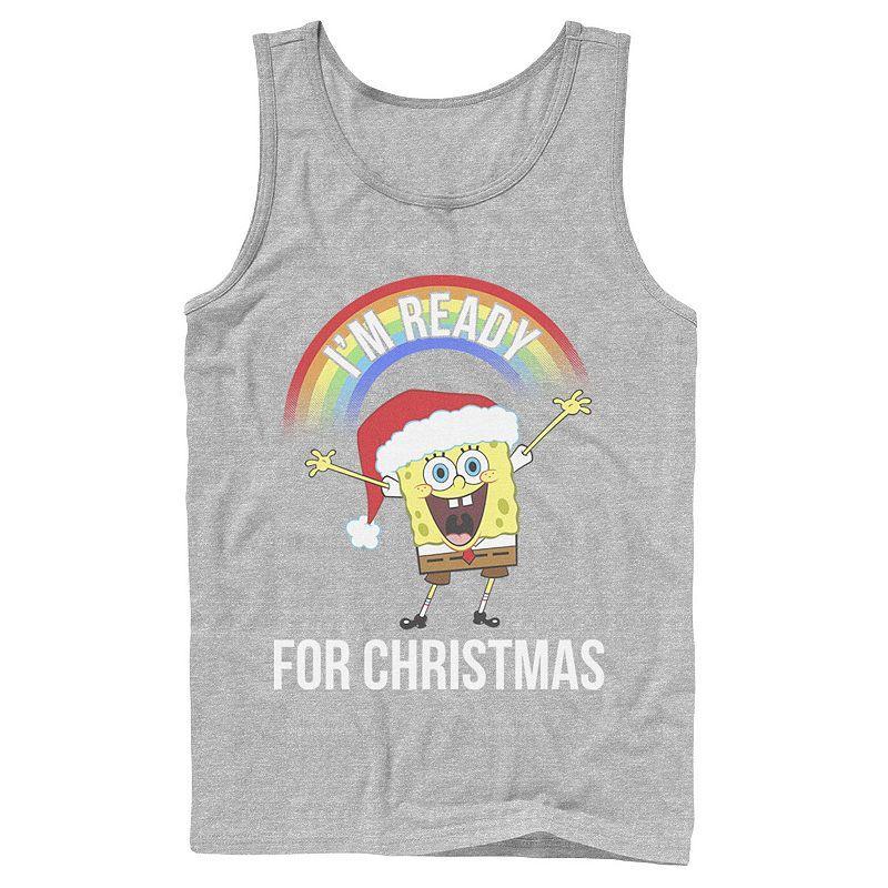 Mens Spongebob Im Ready For Christmas Rainbow Tank Top Product Image