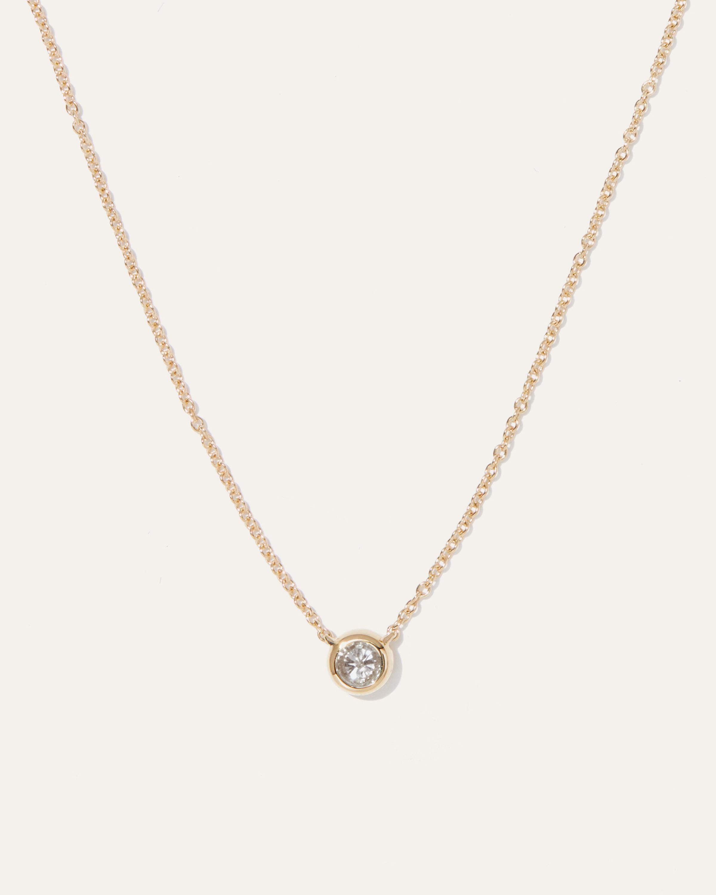 14K Gold Diamond Bezel Necklace | Quince Product Image