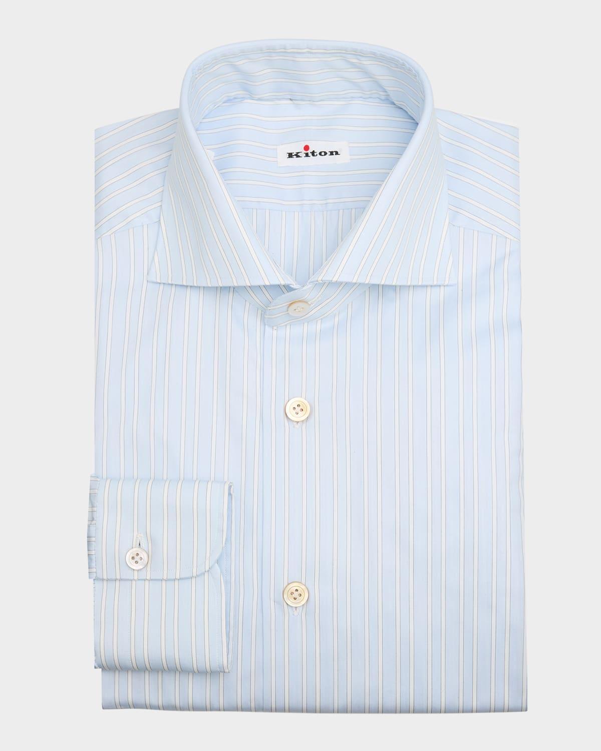 Mens Cotton Hairline Stripe Dress Shirt Product Image