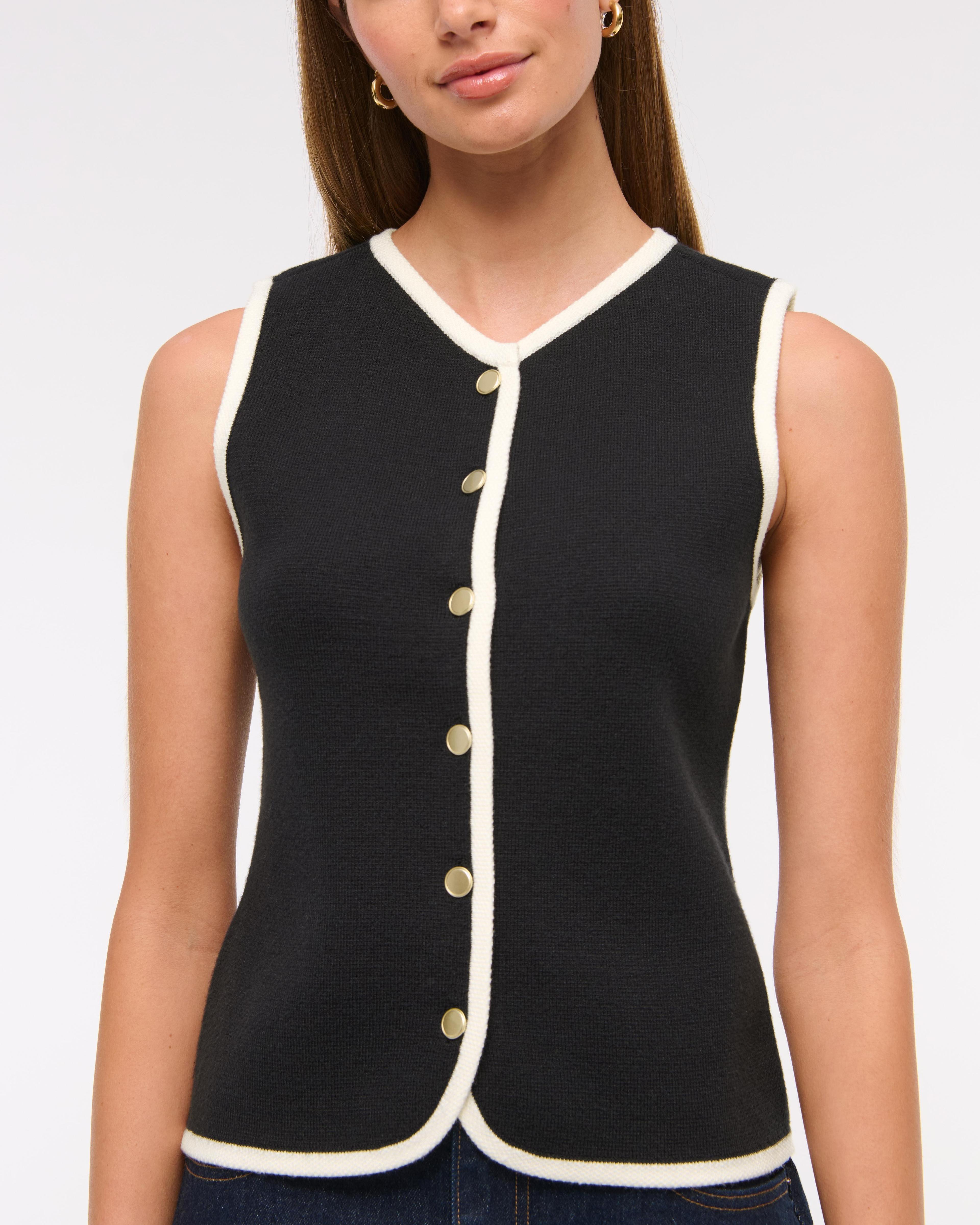 The A&F Mara High-V LuxeLoft Sweater Vest Product Image