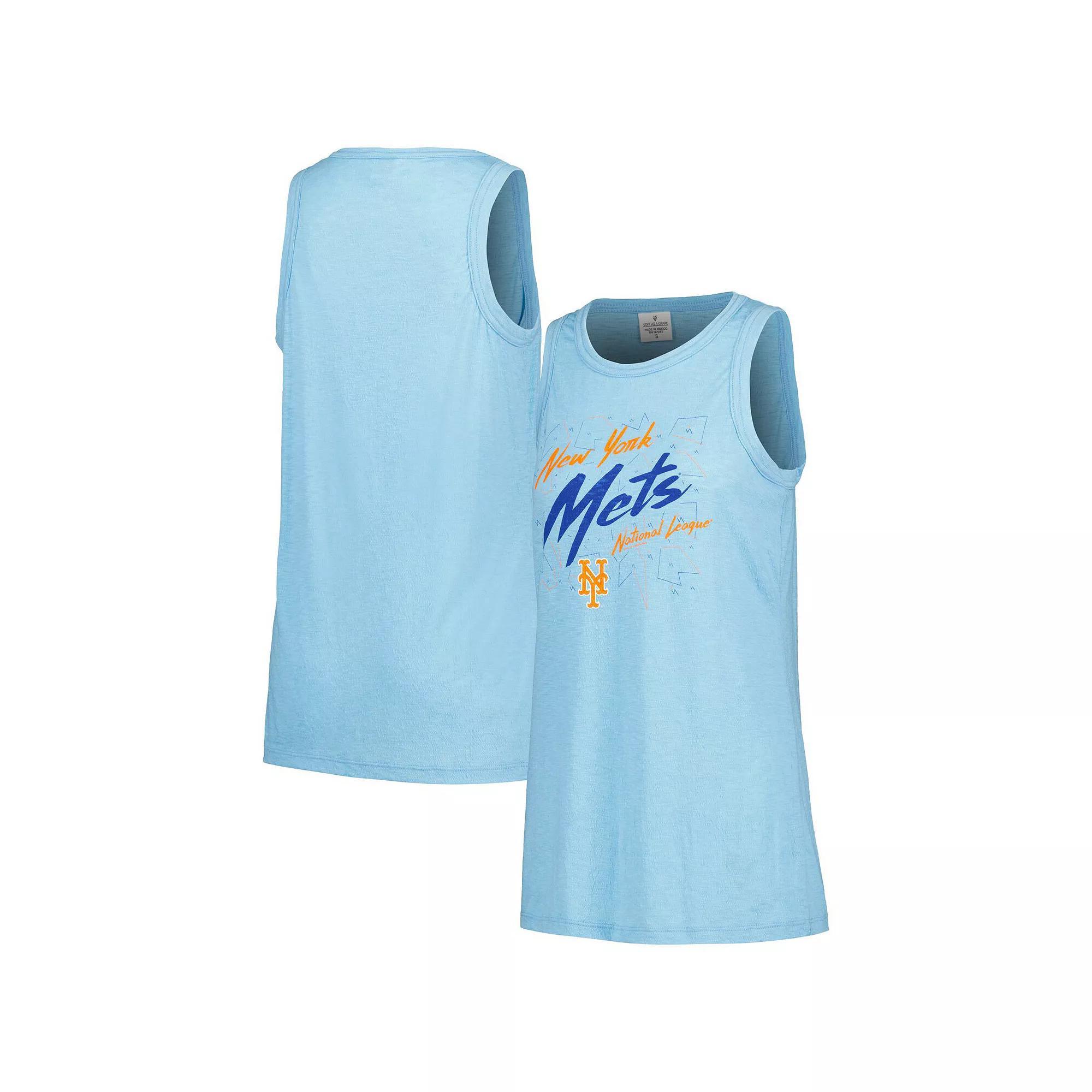 Women's Soft as a Grape Royal New York Mets Gauze High Neck Tank Top, Size: Large, Blue Product Image