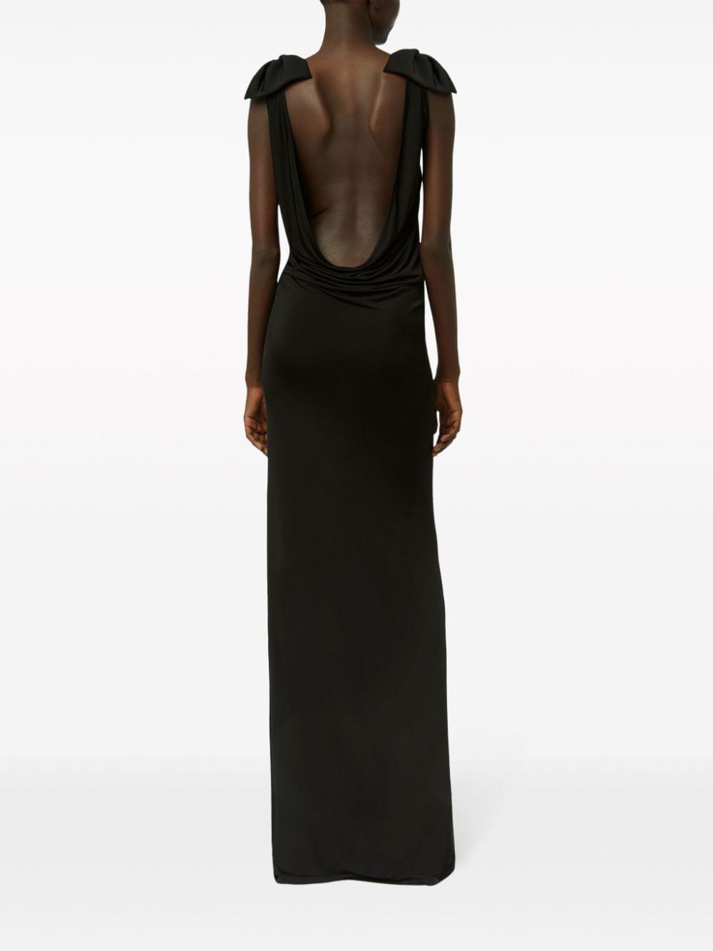 bow-embellished open-back gown Product Image