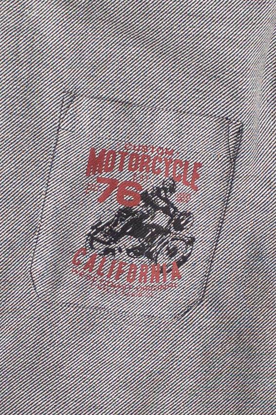 Long Sleeve Motorcycle Button Up Shirt Product Image