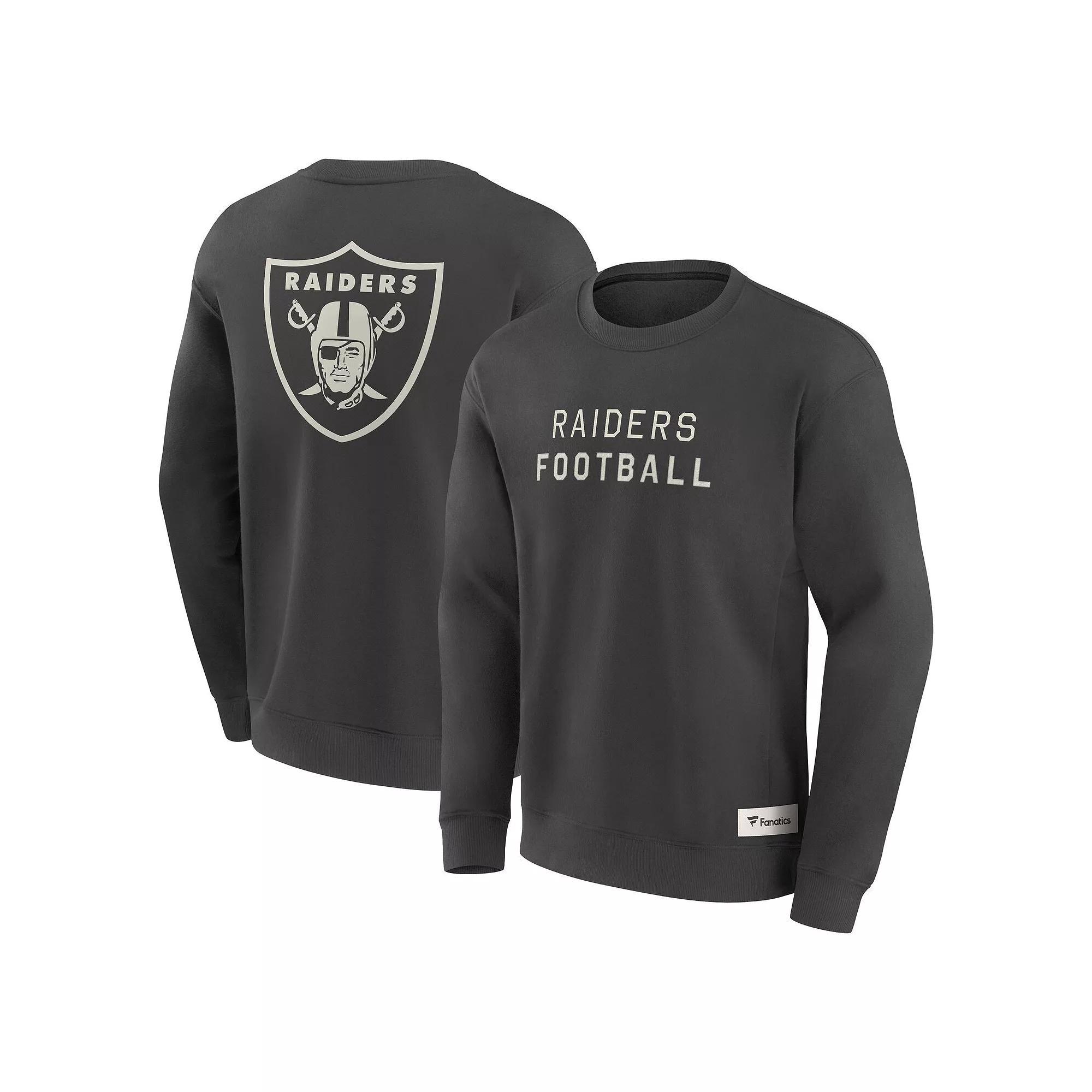 Men's Fanatics Charcoal Las Vegas Raiders Elements Future Ground Lettering Pullover Sweatshirt,  Product Image