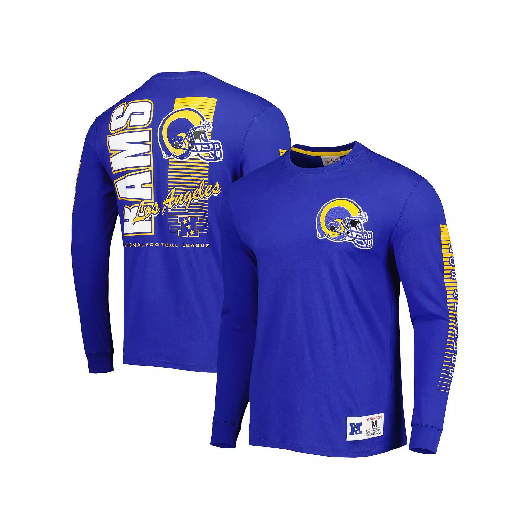 Men's Mitchell & Ness Royal Los Angeles Rams Fashion Long Sleeve T-Shirt, Size: Small, Blue Product Image