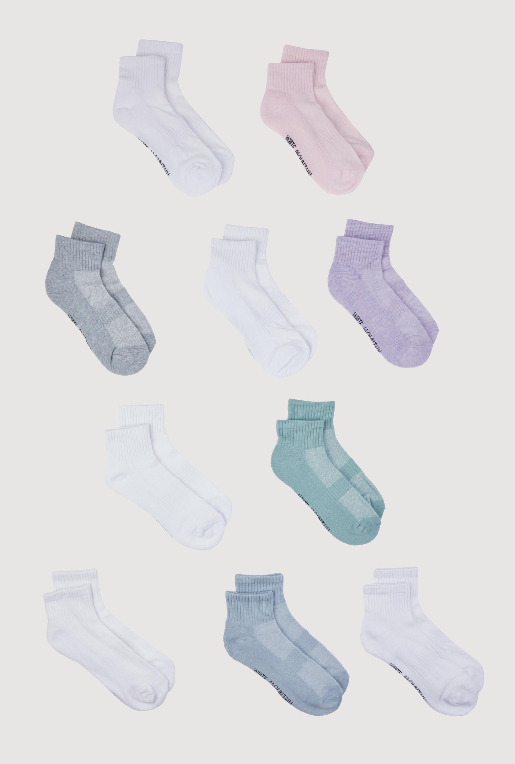 Marled Rib Knit Performance Quarter Socks 10 Pack Size 4-10 Female Product Image