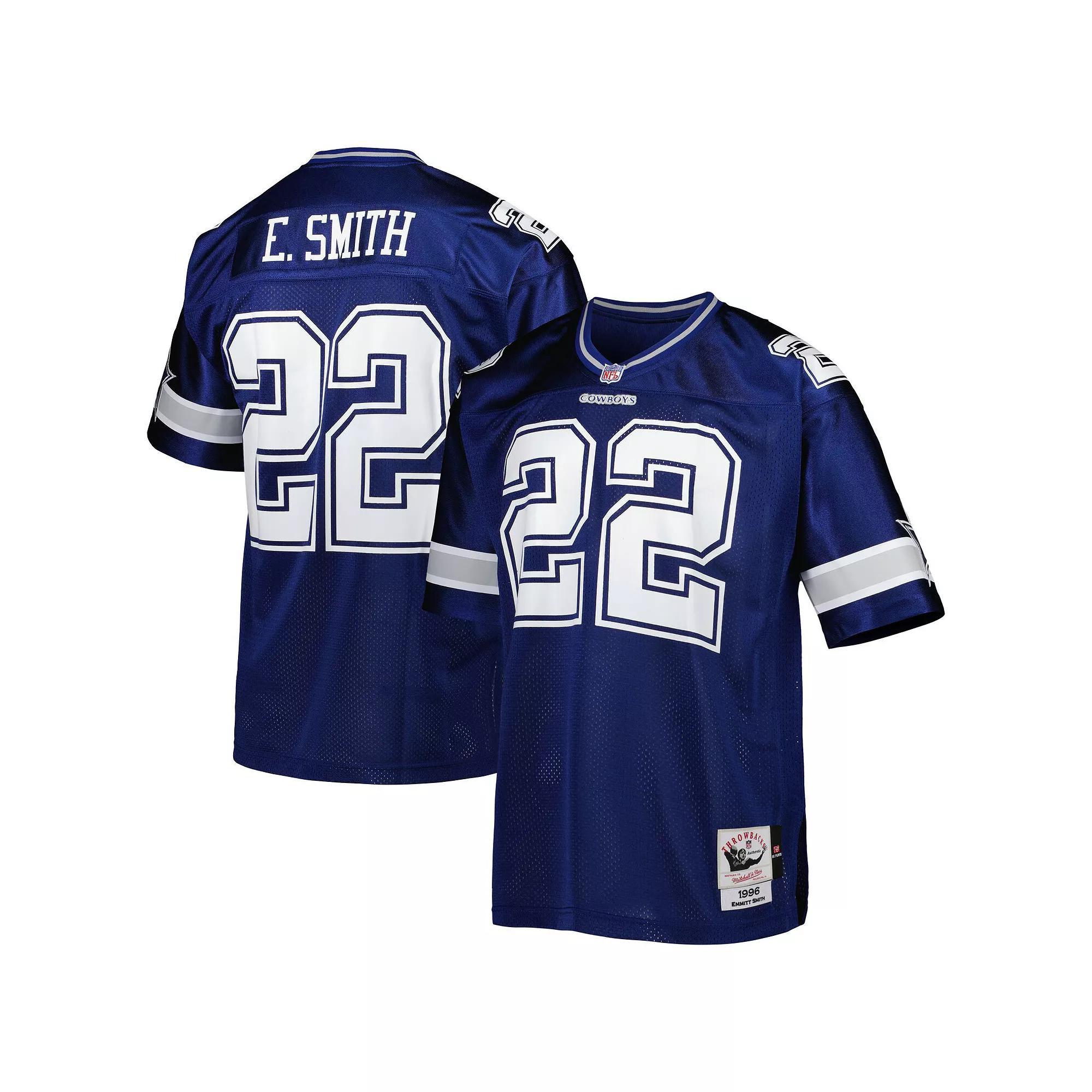 Men's Mitchell & Ness Emmitt Smith Navy Dallas Cowboys 1996 Authentic Throwback Retired Player Jersey, Size: 44, Blue Product Image