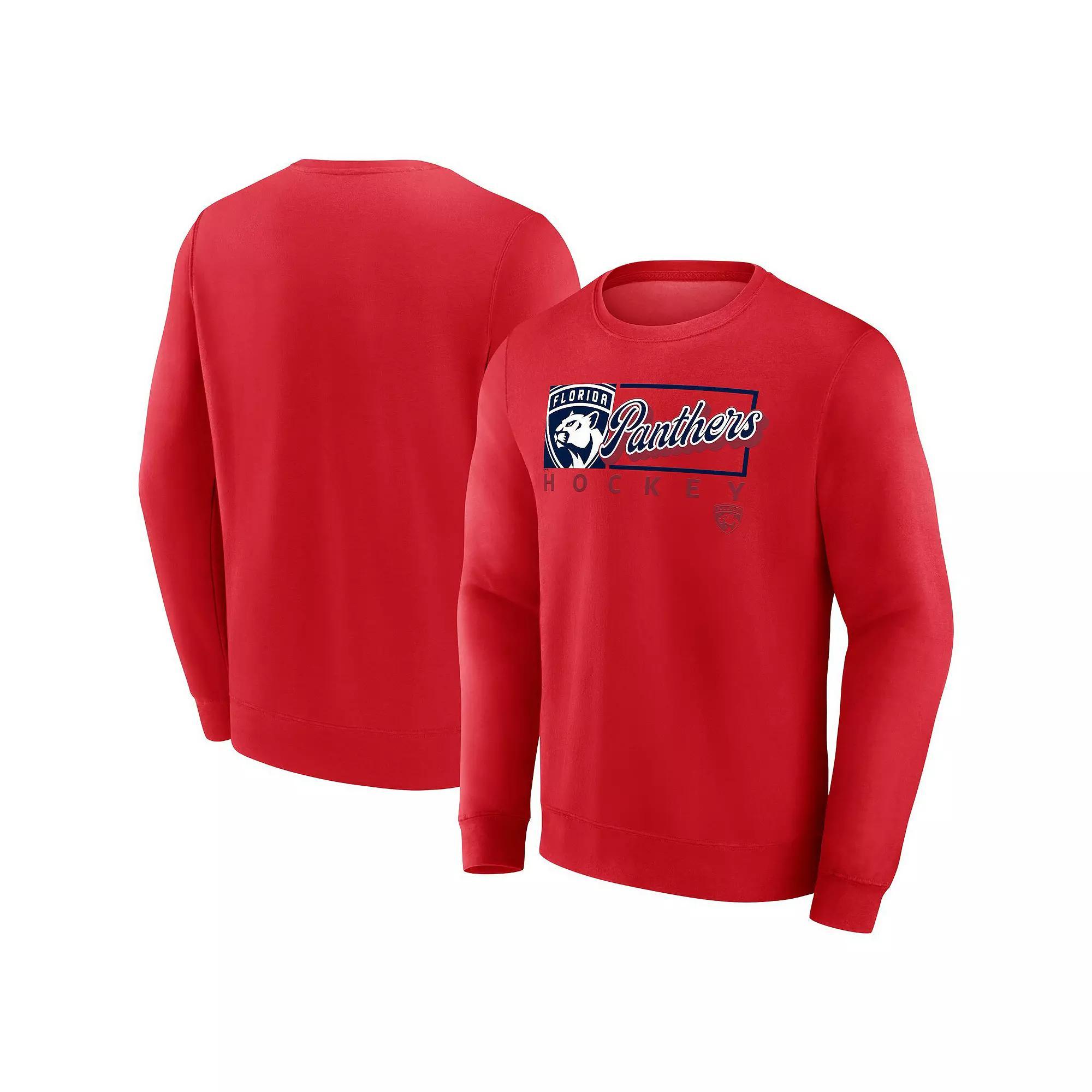 Men's Fanatics Red Florida Panthers Focus Fleece Pullover Sweatshirt, Size: Large, Pnt Red Product Image