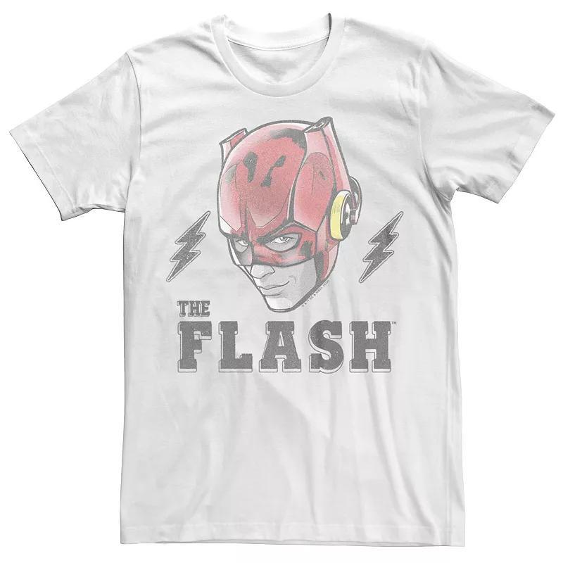 Big & Tall The Flash Helmet Logo Graphic Tee, Men's, Size: 3XL Tall, White Product Image