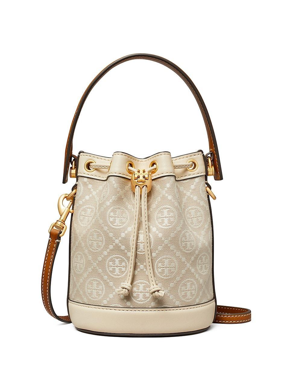 Tory Burch Mini T Monogram Bucket Bag Black One Size Product Image