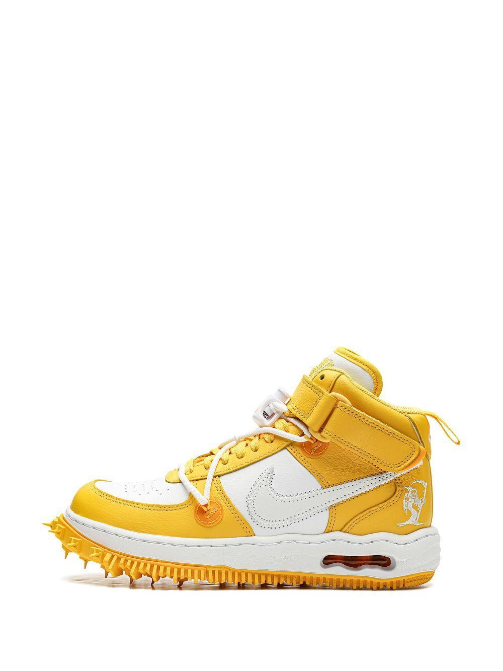 NIKE Off-white™ Air Force 1 Mid Sneakers White / Varsity Maize In Multicolor Product Image