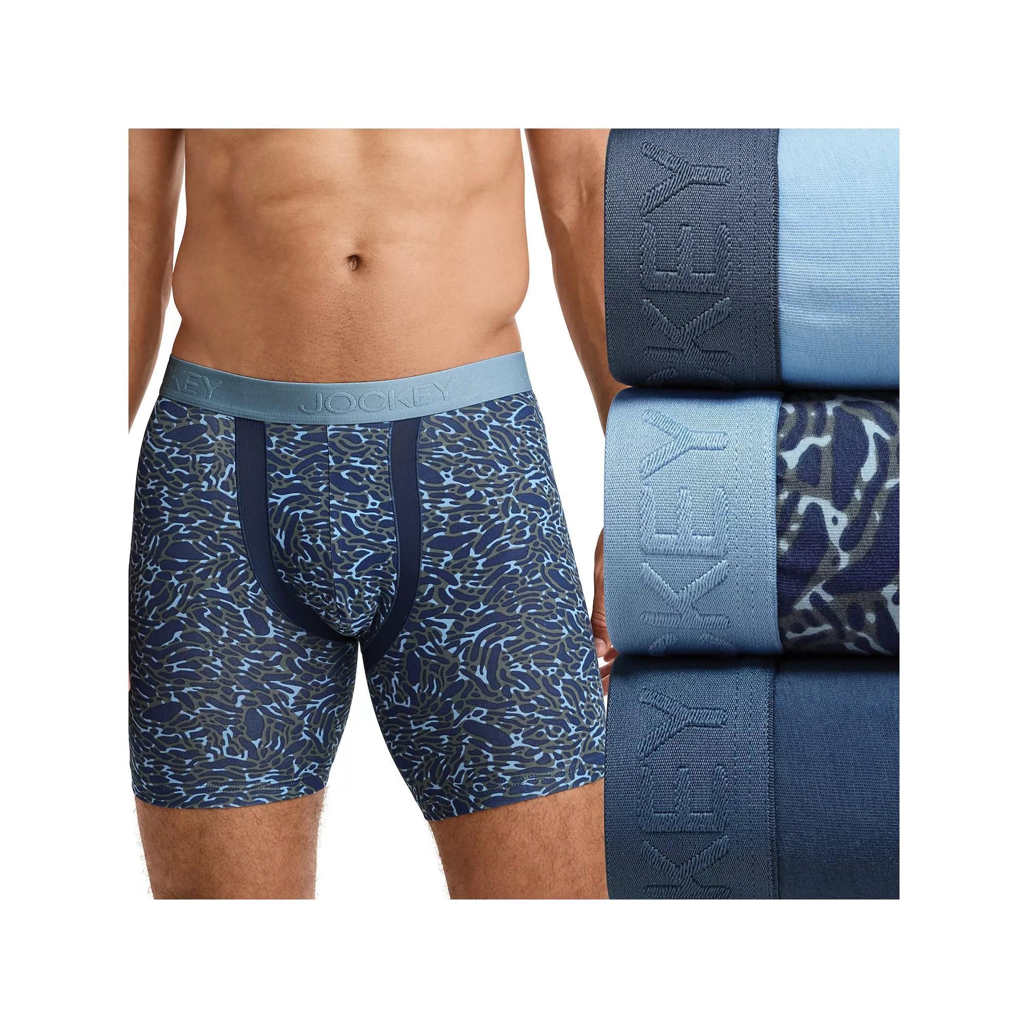 Men’s Jockey® 3-Pack Chafe Proof Pouch Cotton Stretch 6" Boxer Brief, Men's,  Product Image