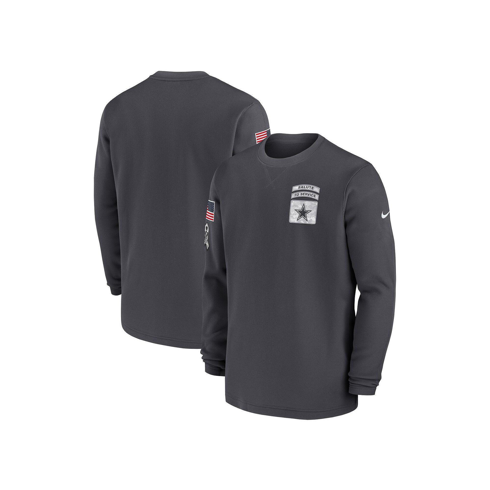 Men's Nike Anthracite Dallas Cowboys 2024 Salute To Service Long Sleeve T-Shirt, Size: Large, Grey Product Image