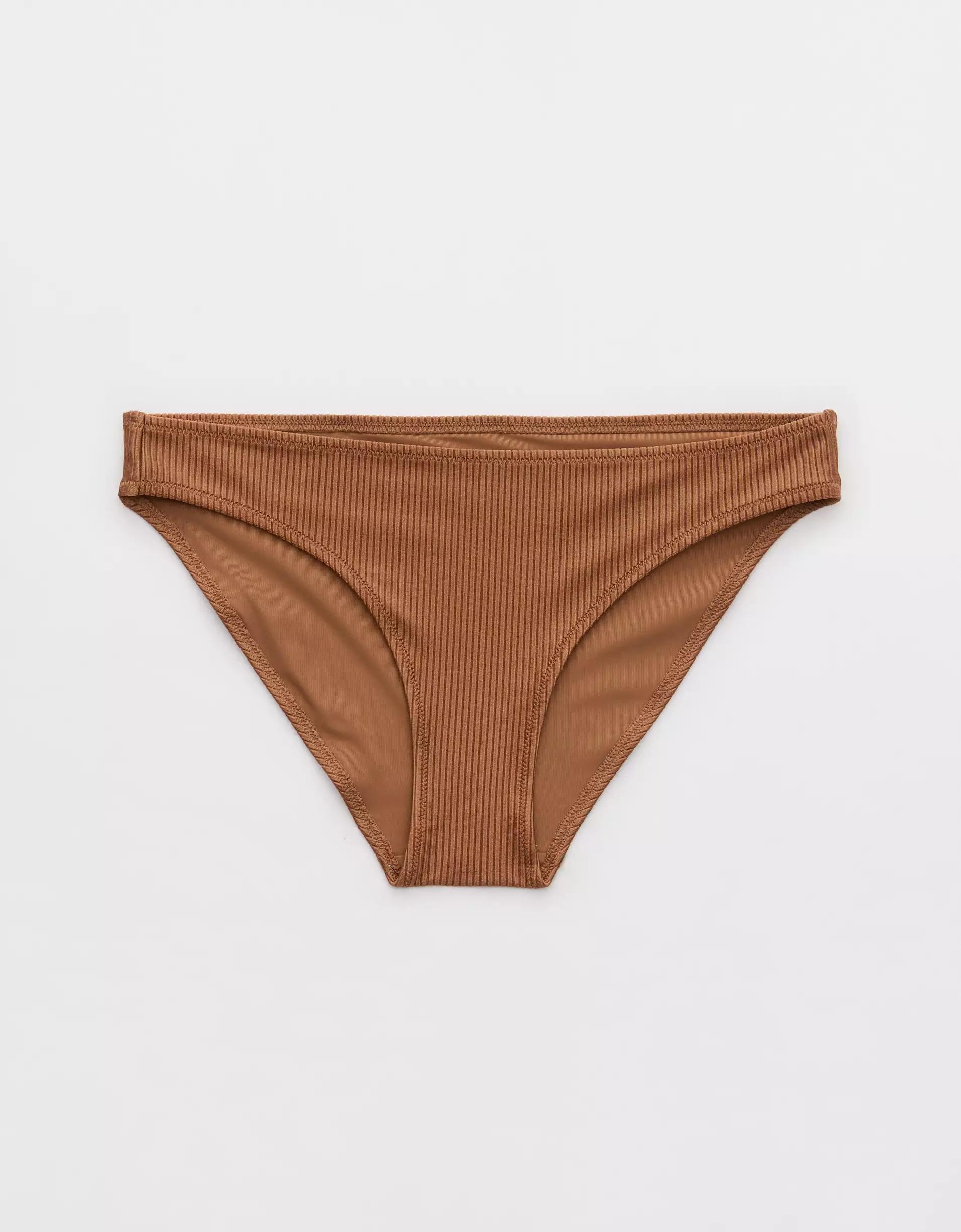 Aerie Shine Rib Full Coverage Bikini Bottom Product Image
