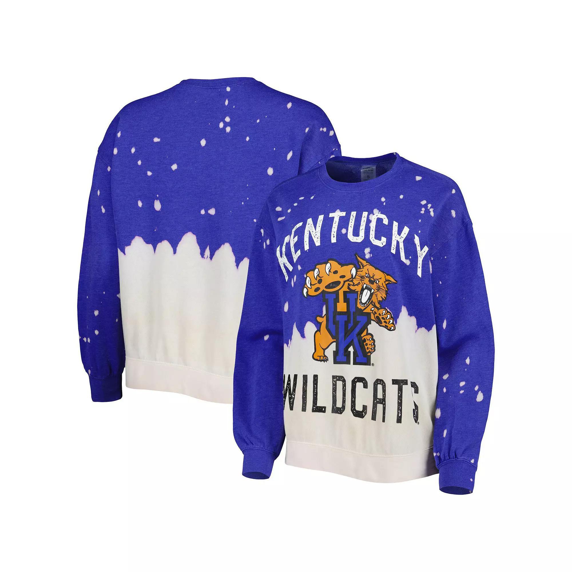 Women's Gameday Couture Royal Kentucky Wildcats Twice As Nice Faded Dip-Dye Pullover Long Sleeve Top, Size: Small, Blue Product Image