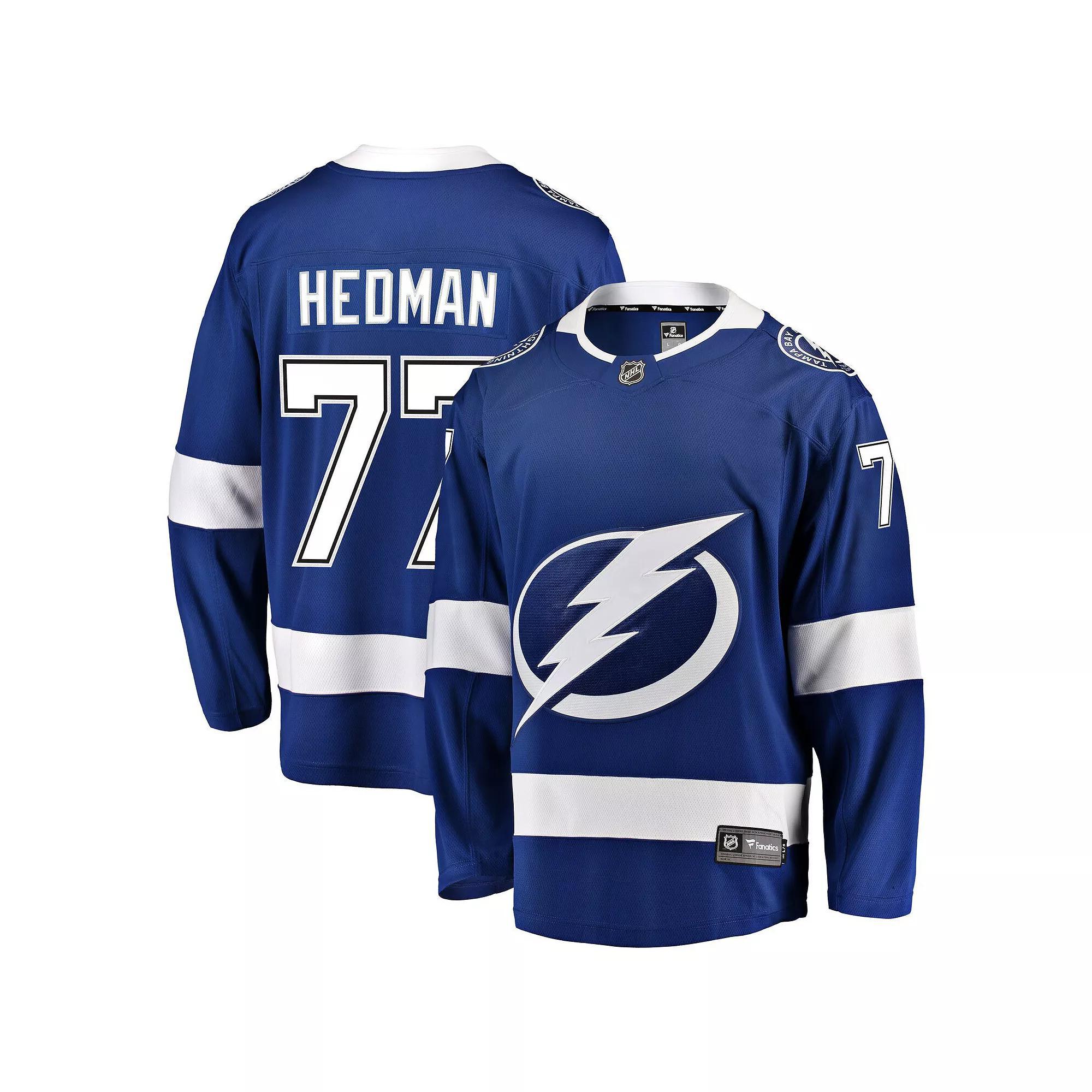 Men's Fanatics Branded Victor Hedman Blue Tampa Bay Lightning Home Premier Breakaway Player Jersey, Size: XS, Lgh Blue Product Image