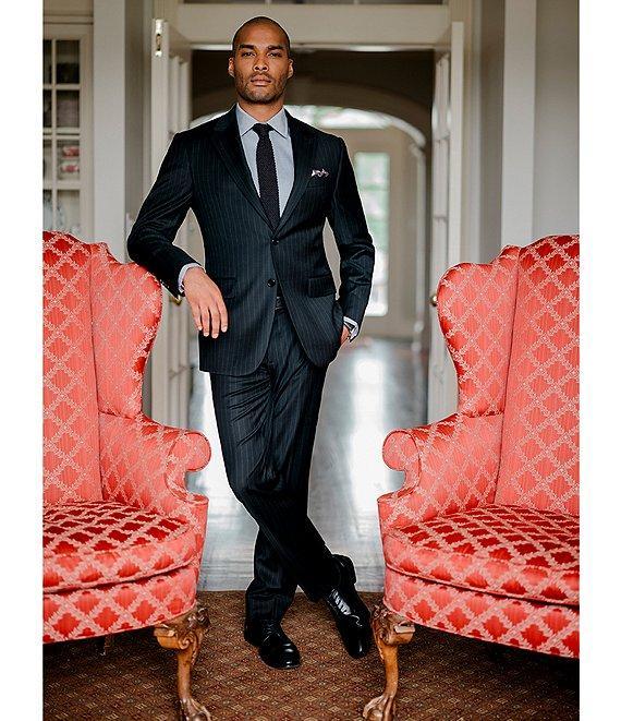 Hickey Freeman Modern Fit Flat Front Stripe Pattern 2- Piece Suit Product Image