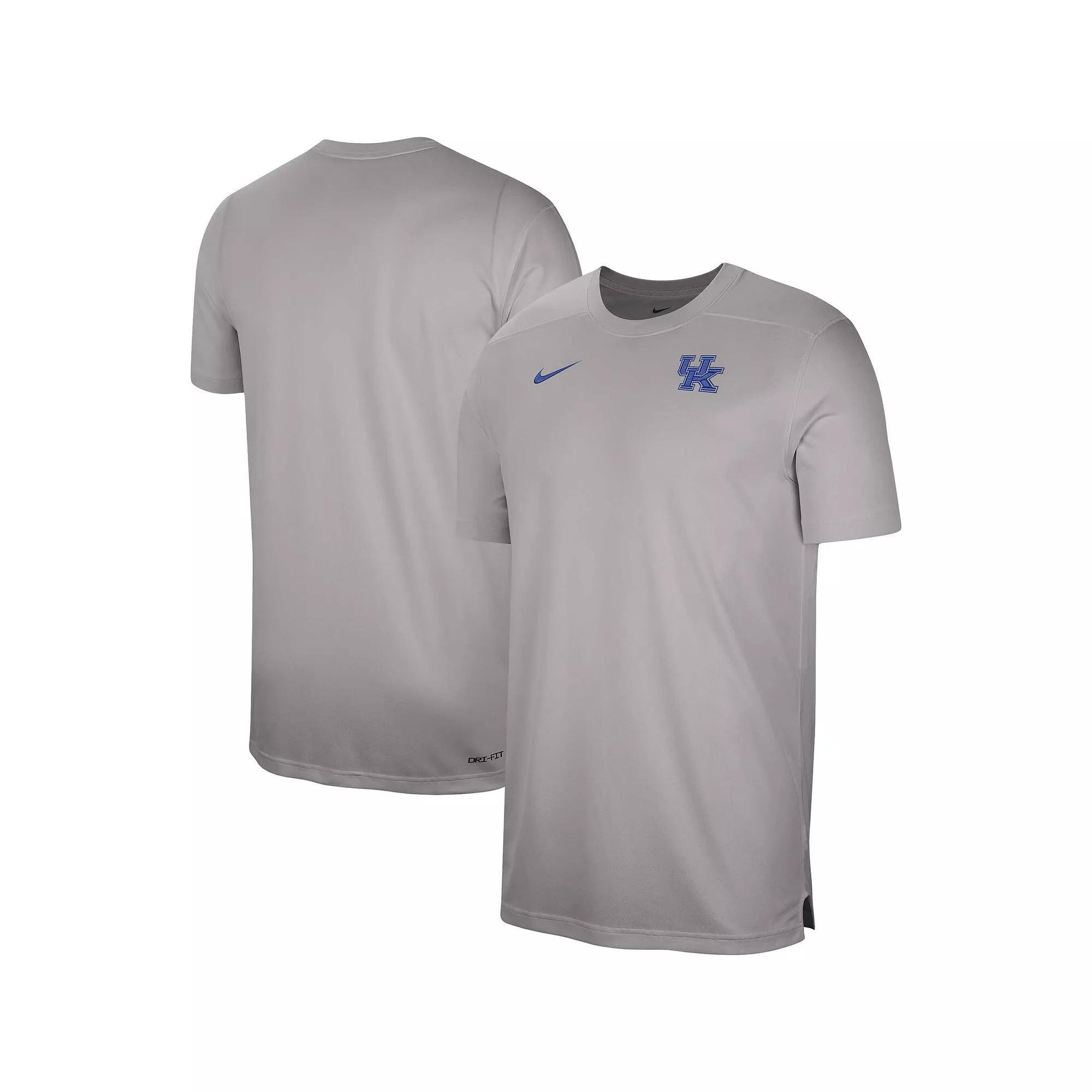 Men's Nike  Heather Gray Kentucky Wildcats Sideline Coaches Performance Top, Size: Medium, Grey Product Image