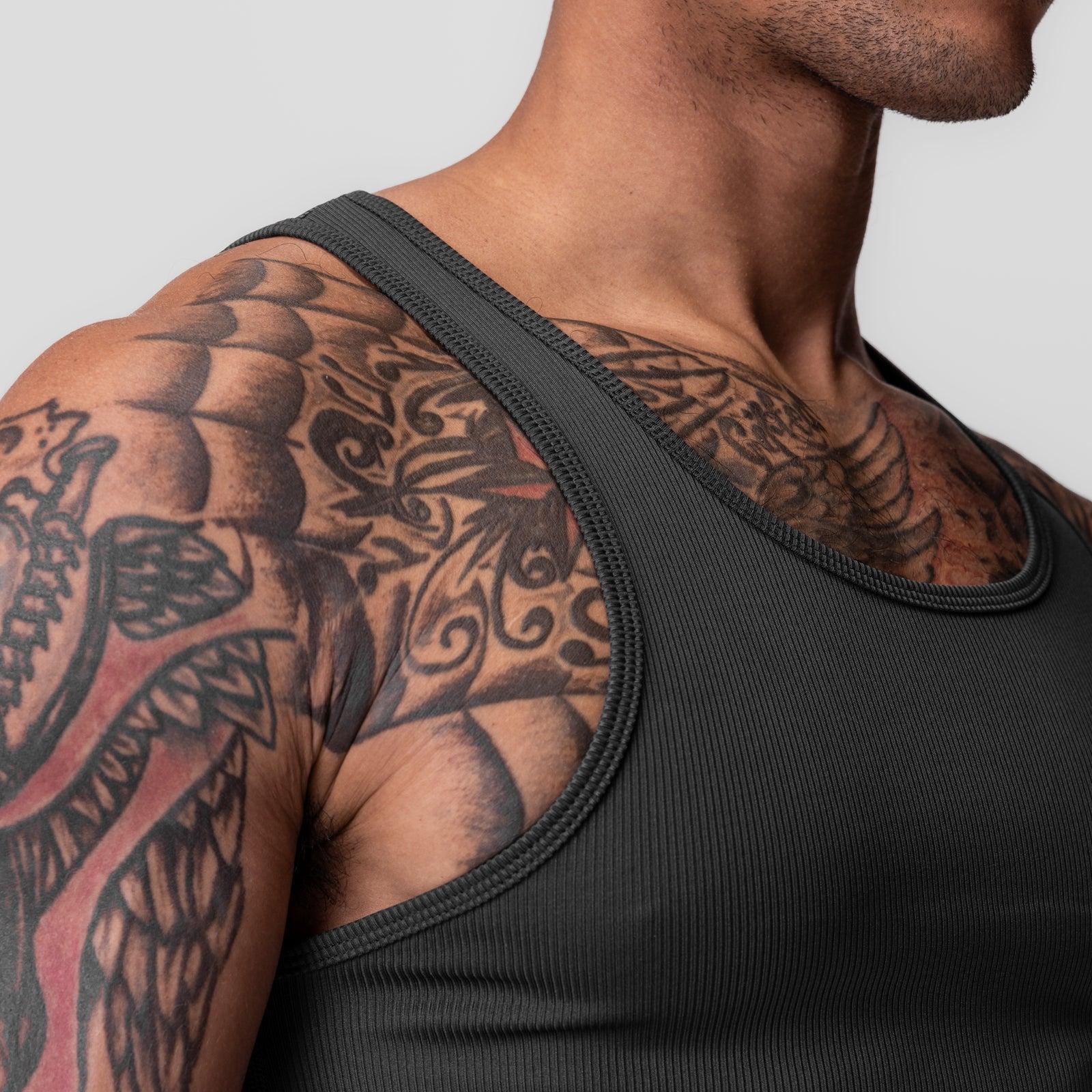 0986. Creora® Tech Ribbed Tank - Space Grey Product Image