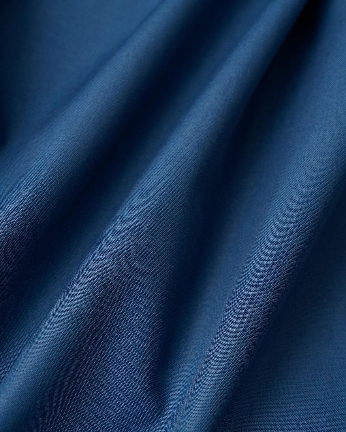 Blue V-Neck Belt Midi Dress Product Image