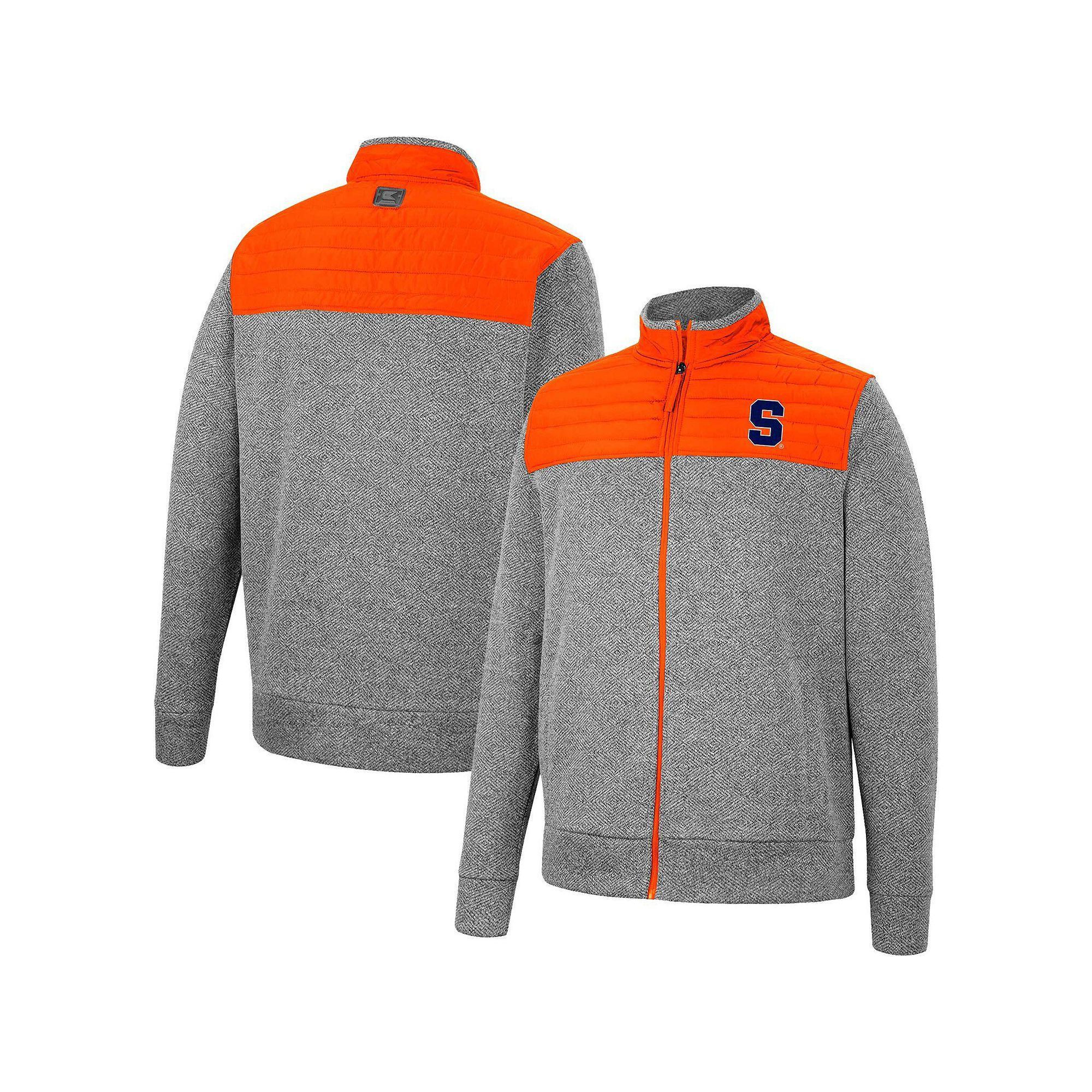 Men's Colosseum Charcoal/Orange Syracuse Orange Putter Herringbone Full-Zip Jacket, Size: Medium Product Image