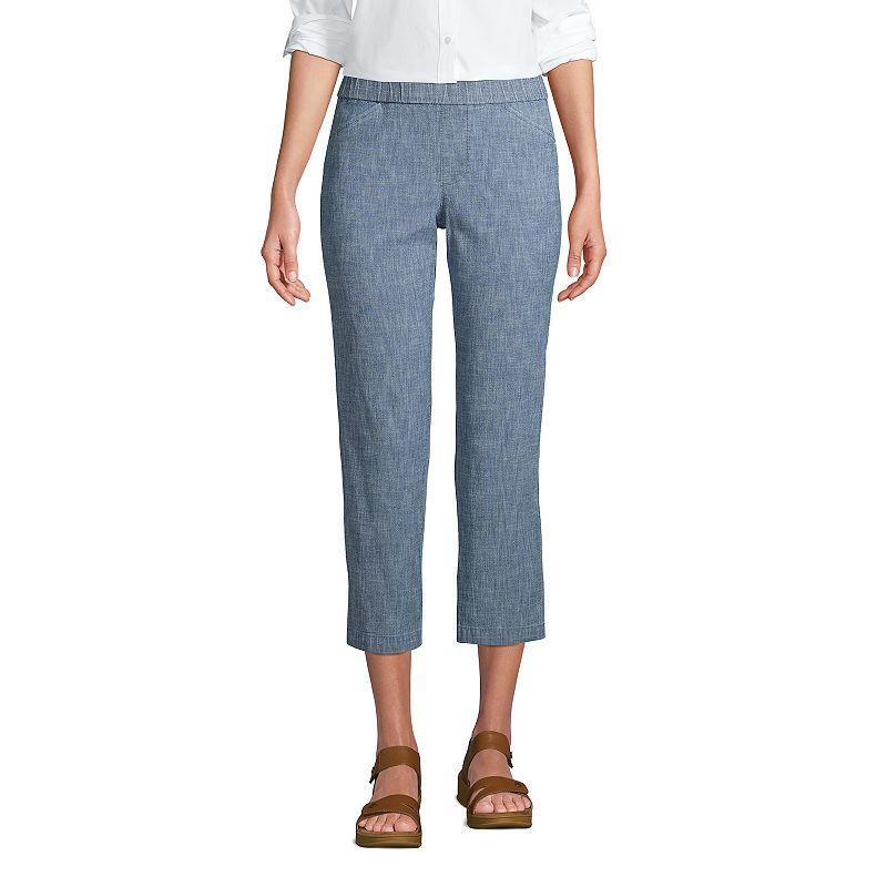 Womens Lands End Pull-On Chino Crop Pants Product Image