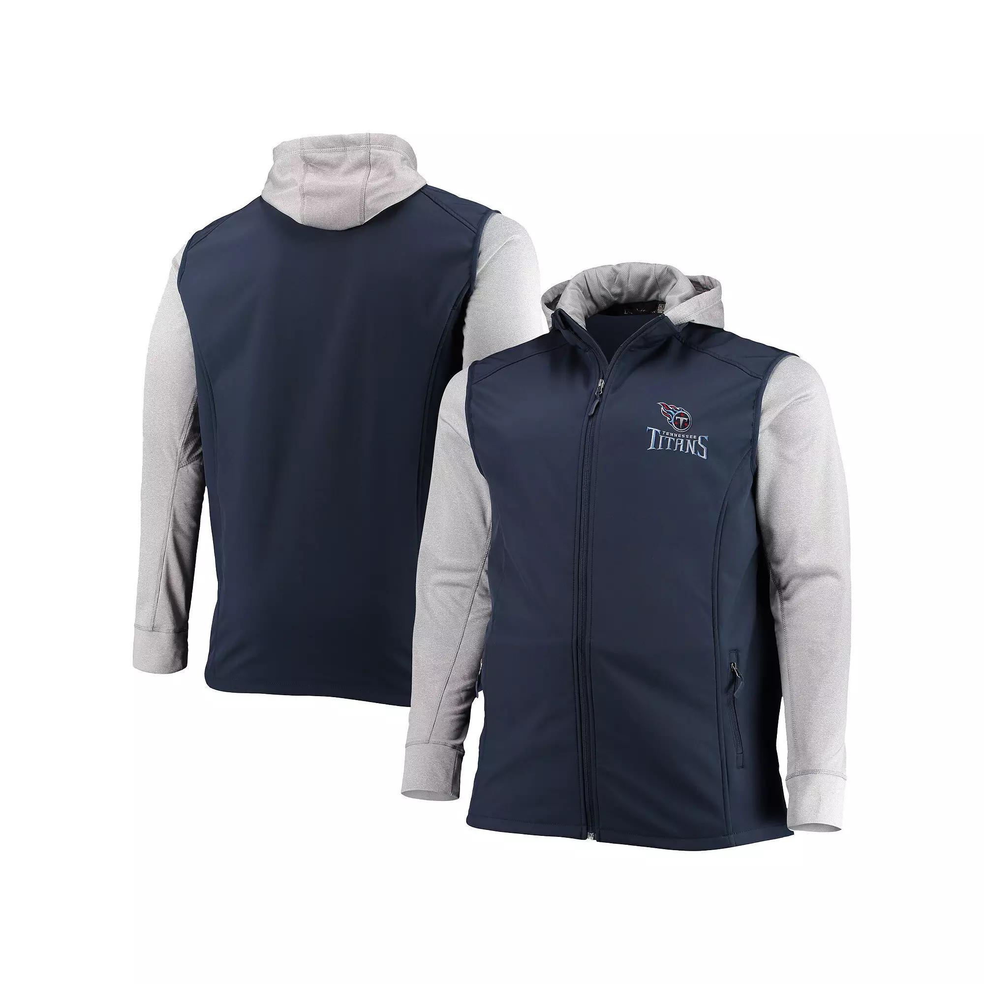 Men's Dunbrooke Navy/Gray Tennessee Titans Big & Tall Alpha Full-Zip Hoodie Jacket,  Product Image