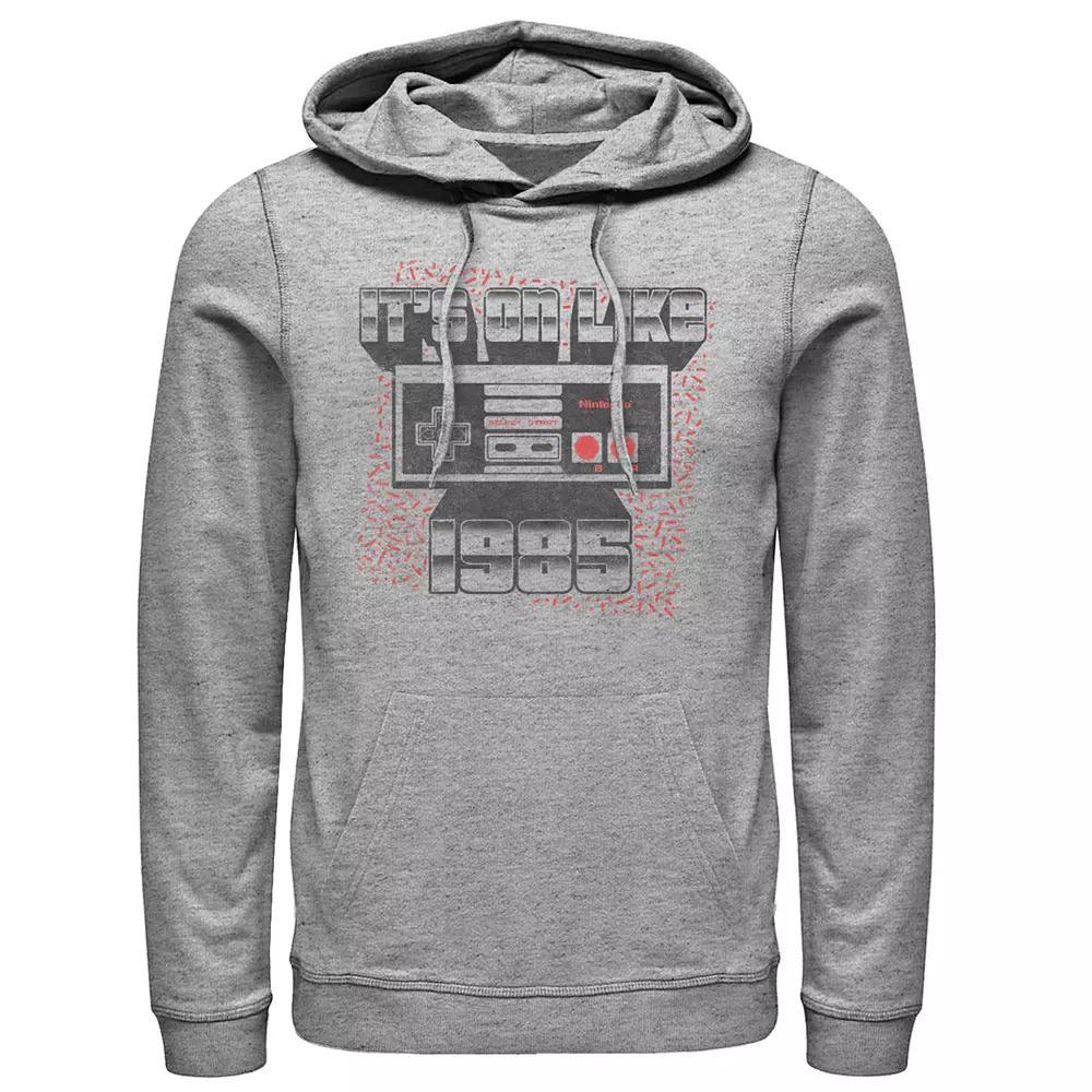 Men's Nintendo Controller Pullover Hoodie, Size: Small, Athletic Grey Product Image