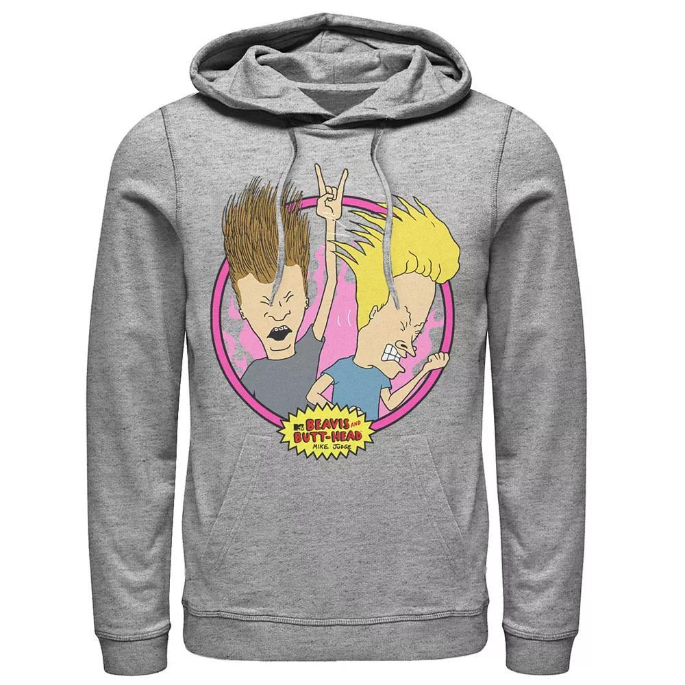 Men's Beavis And Butthead Rock N Roll Circle Portrait Hoodie,  Product Image