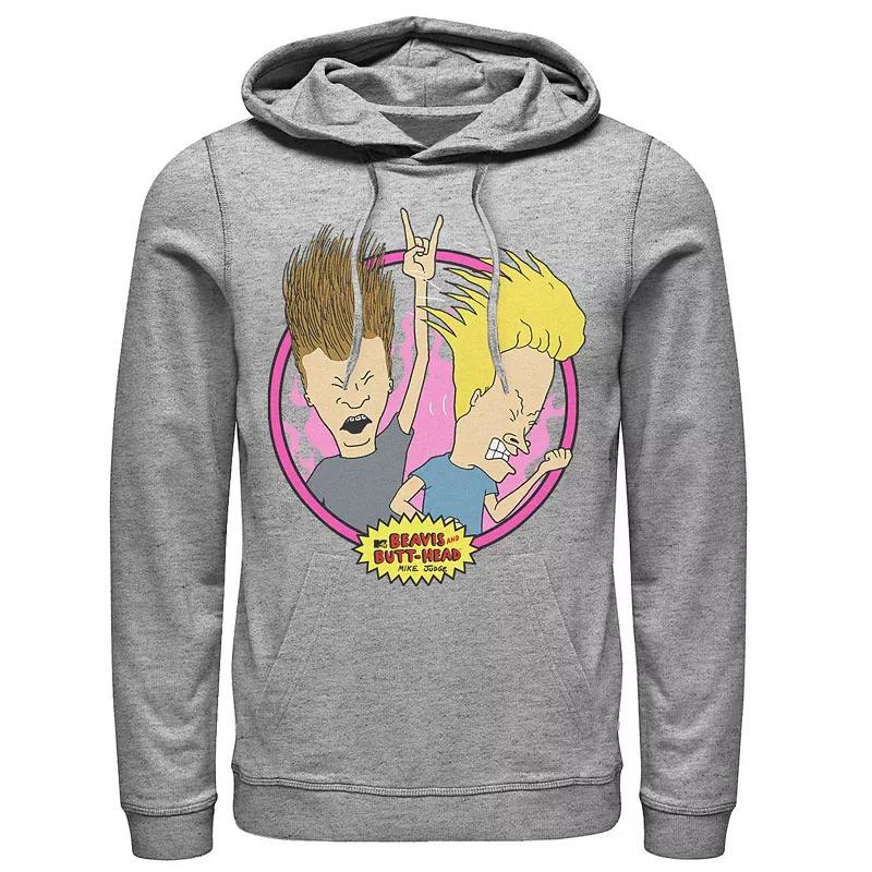 Men's Beavis And Butthead Rock N Roll Circle Portrait Hoodie,  Product Image