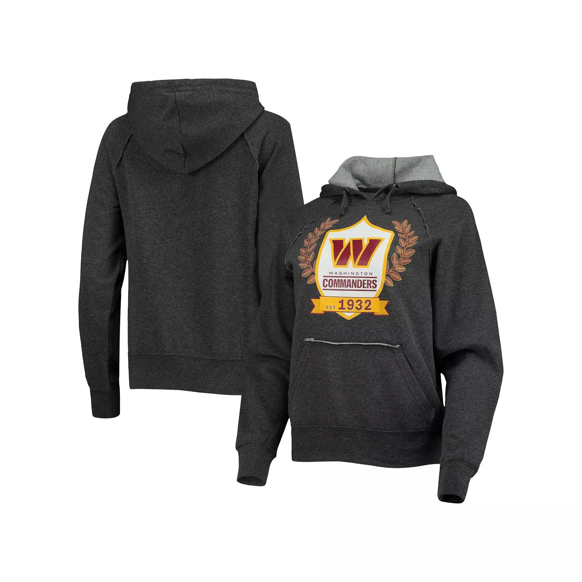 Women's New Era Heathered Charcoal Washington Commanders Raglan Pullover Hoodie,  Product Image