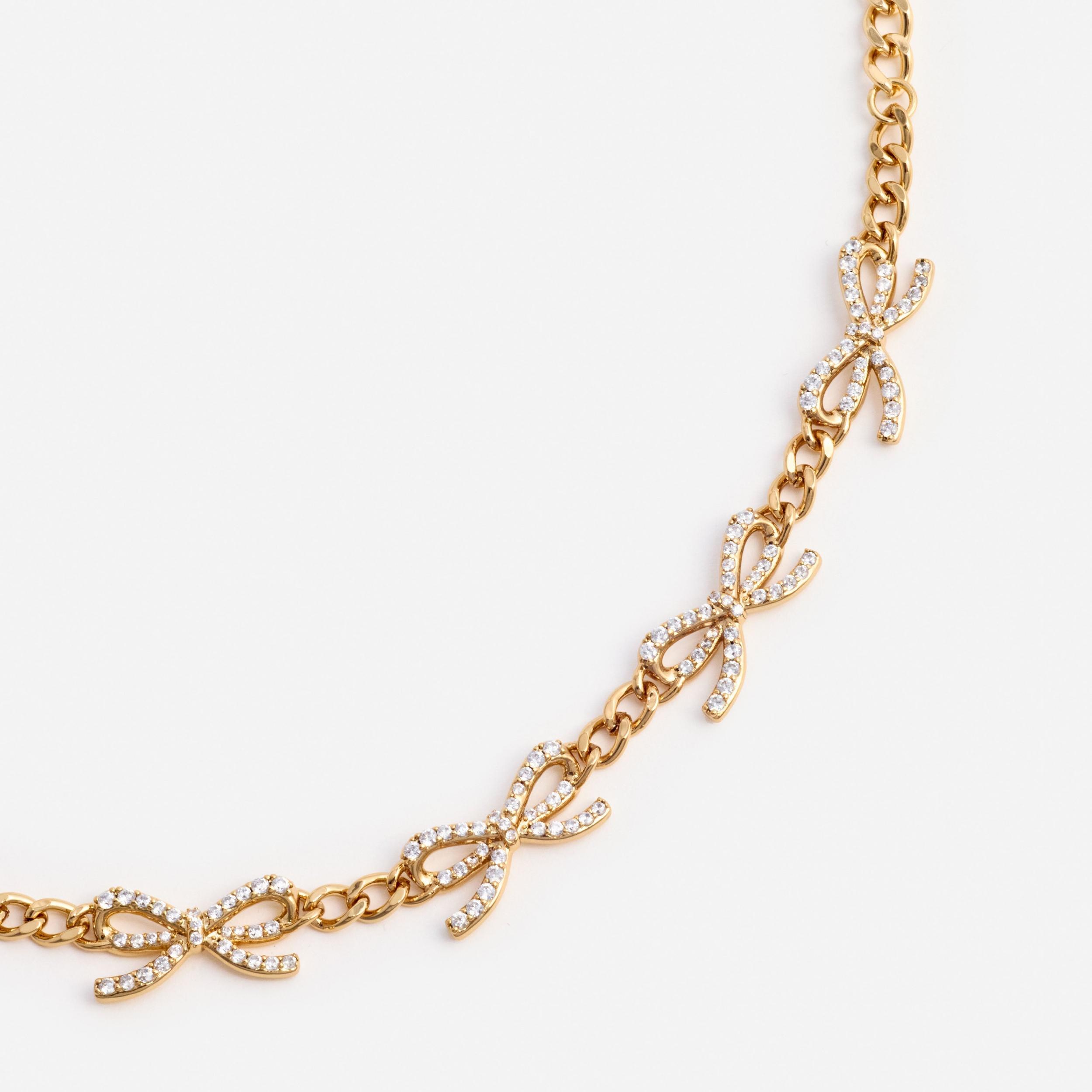 Gold Crystal Bow Bracelet Product Image