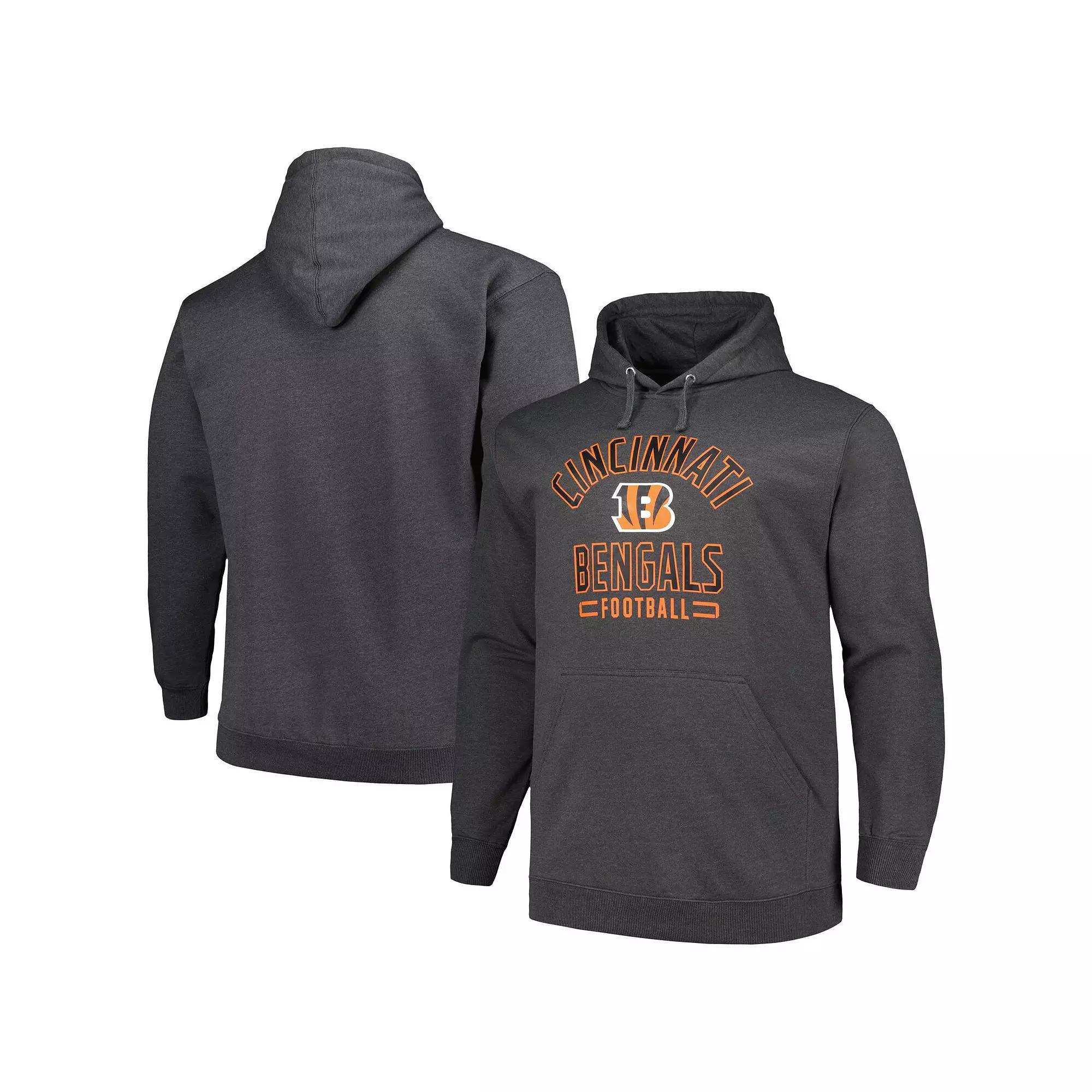 Men's Fanatics Heather Charcoal Cincinnati Bengals Big & Tall Pullover Hoodie,  Product Image