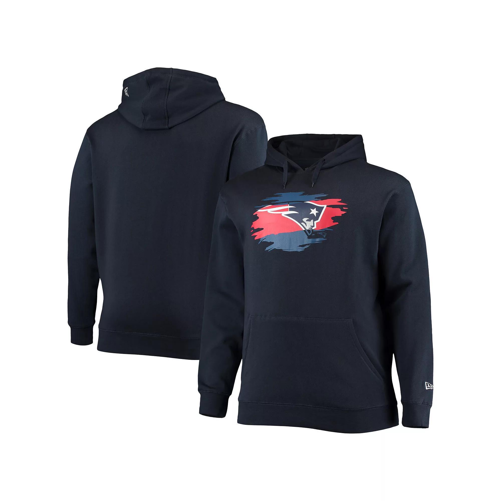 Men's New Era Navy New England Patriots Big & Tall Primary Logo Pullover Hoodie, Size: 2XB, Blue Product Image