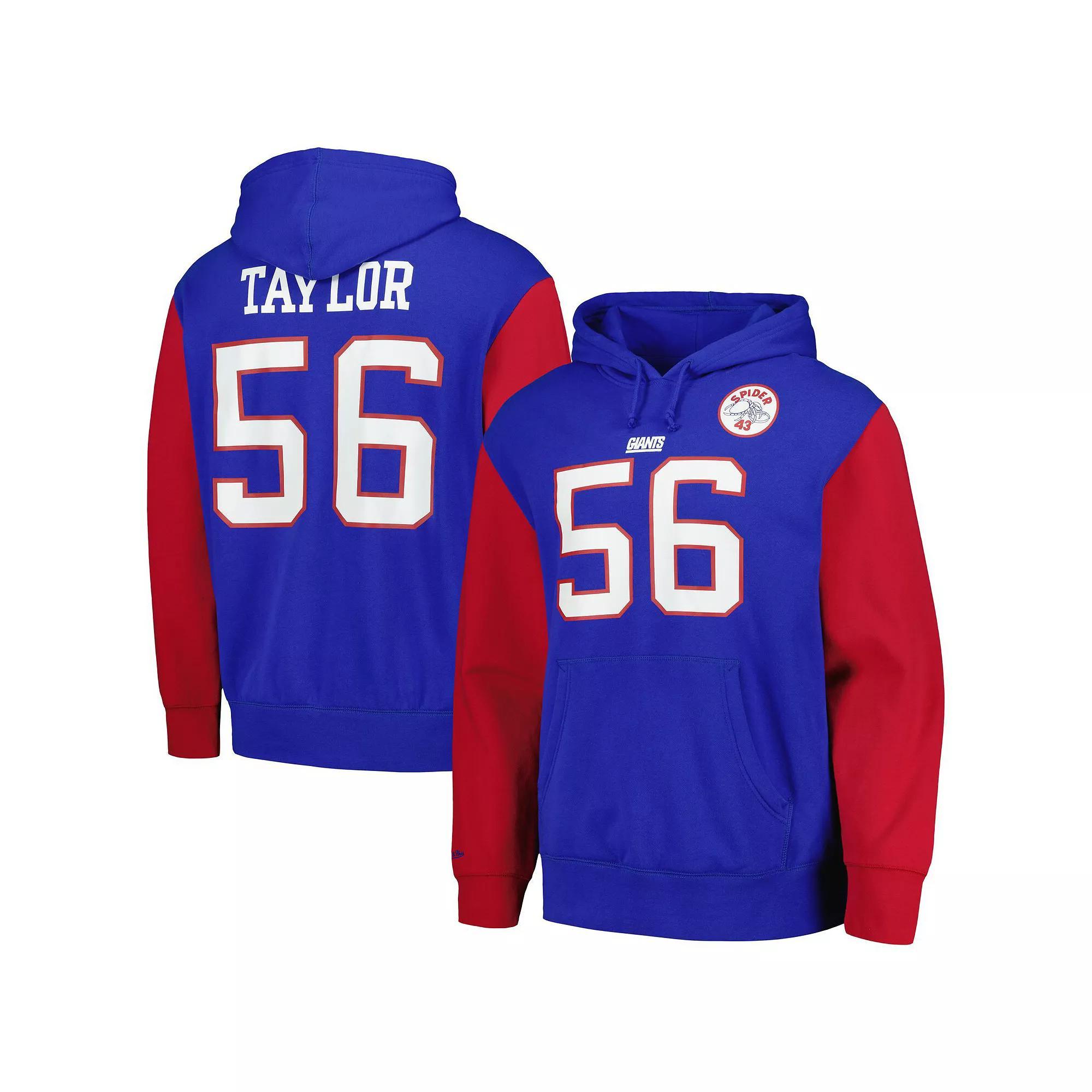 Men's Mitchell & Ness Lawrence Taylor Royal New York Giants Retired Player Name & Number Pullover Hoodie, Size: 3XL, Blue Product Image
