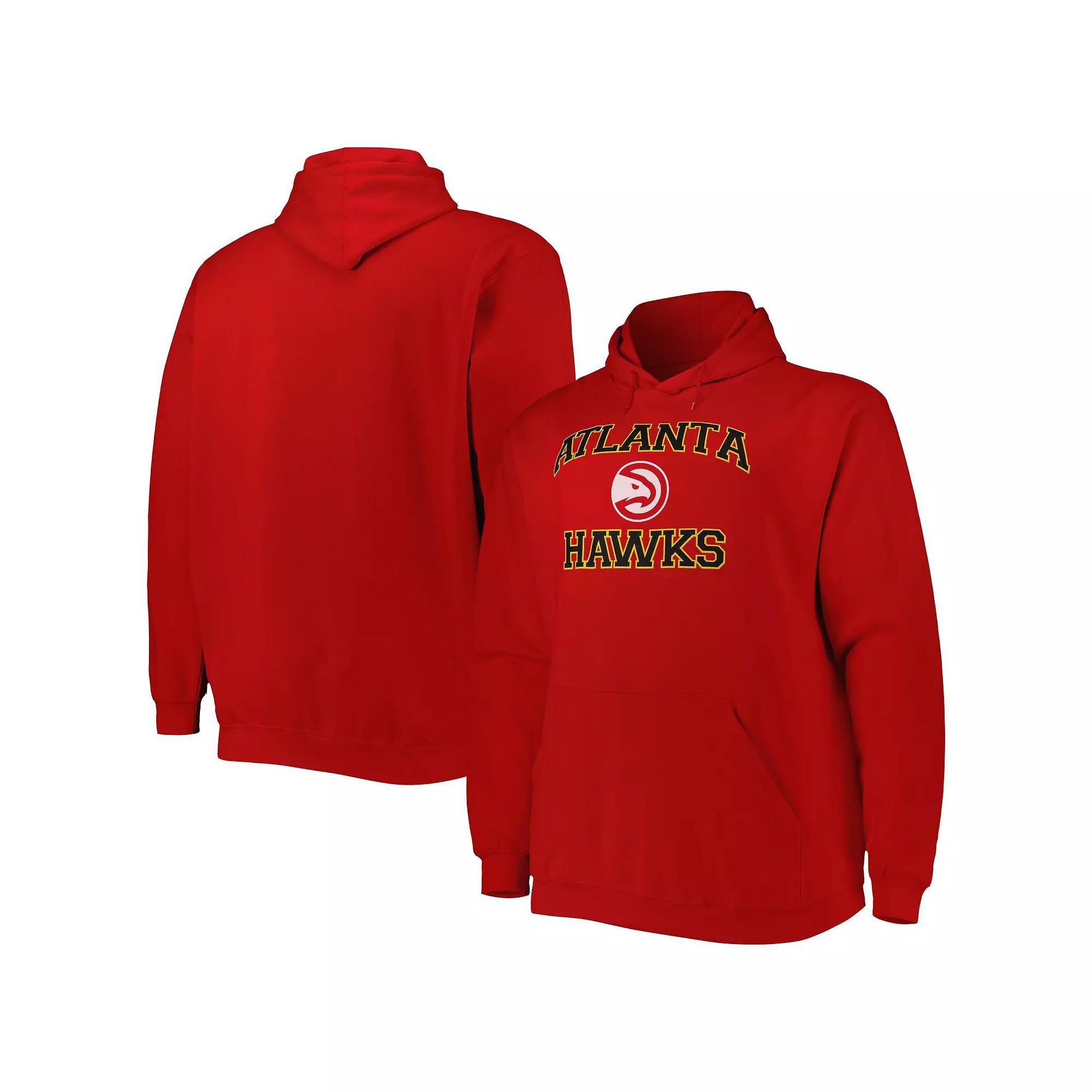 Men's Red Atlanta Hawks Big & Tall Heart & Soul Pullover Hoodie, Size: XLT Product Image