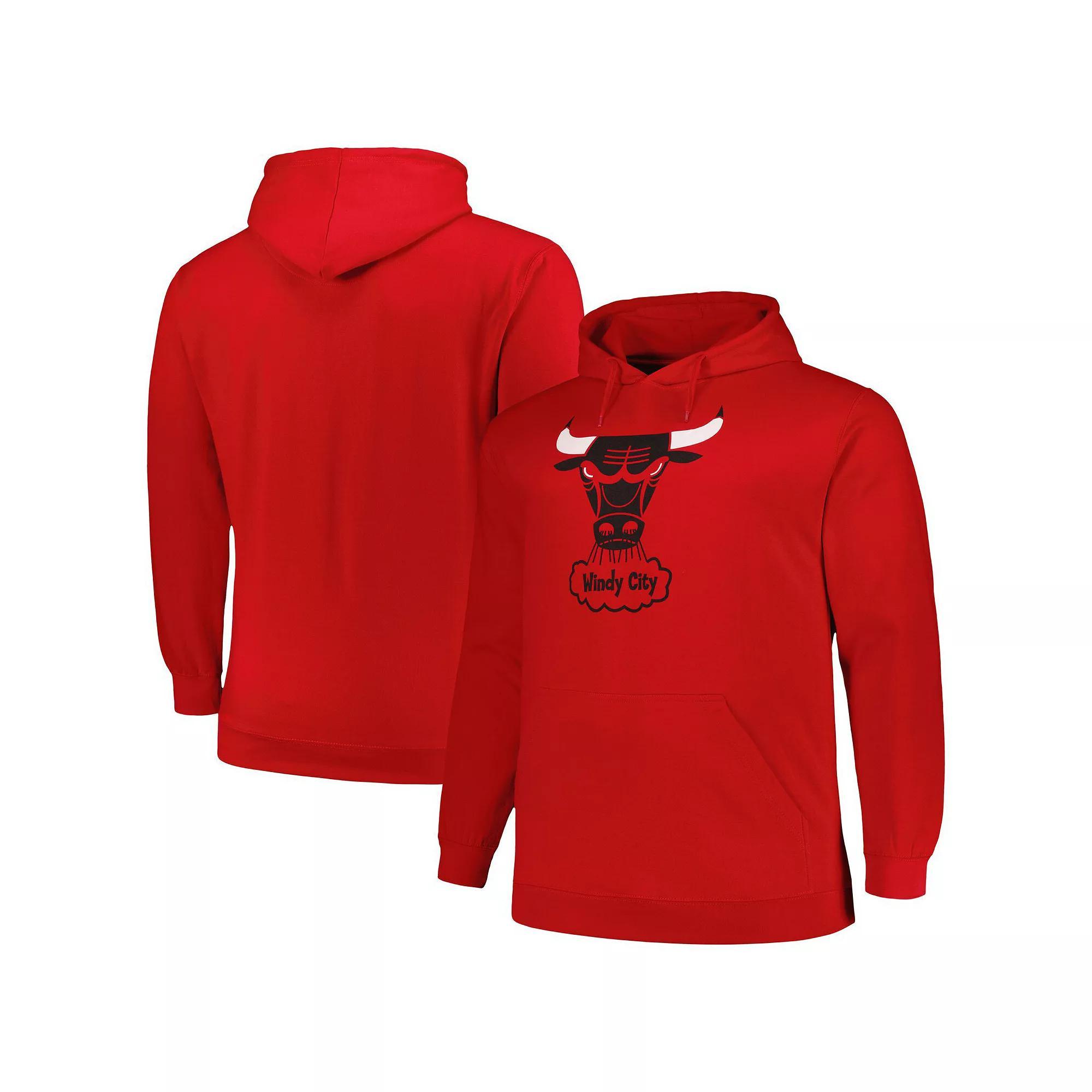 Men's Mitchell & Ness Red Chicago Bulls Hardwood Classics Big & Tall Pullover Hoodie, Size: XLT Product Image