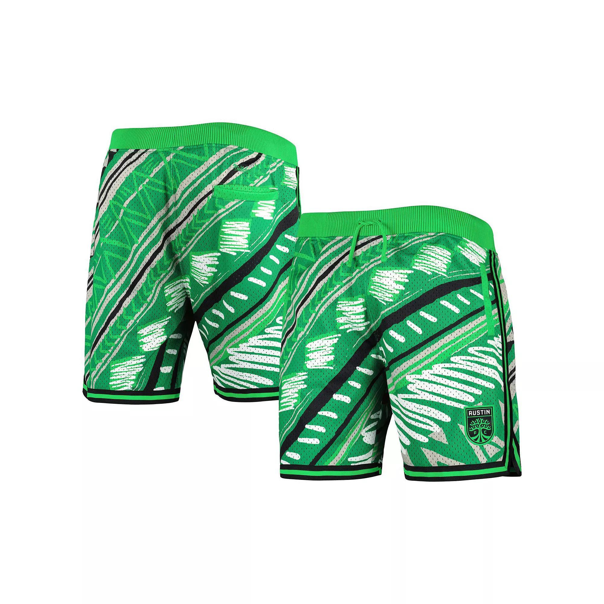 Men's Mitchell & Ness Green Austin FC Tribal Fashion Shorts,  Product Image