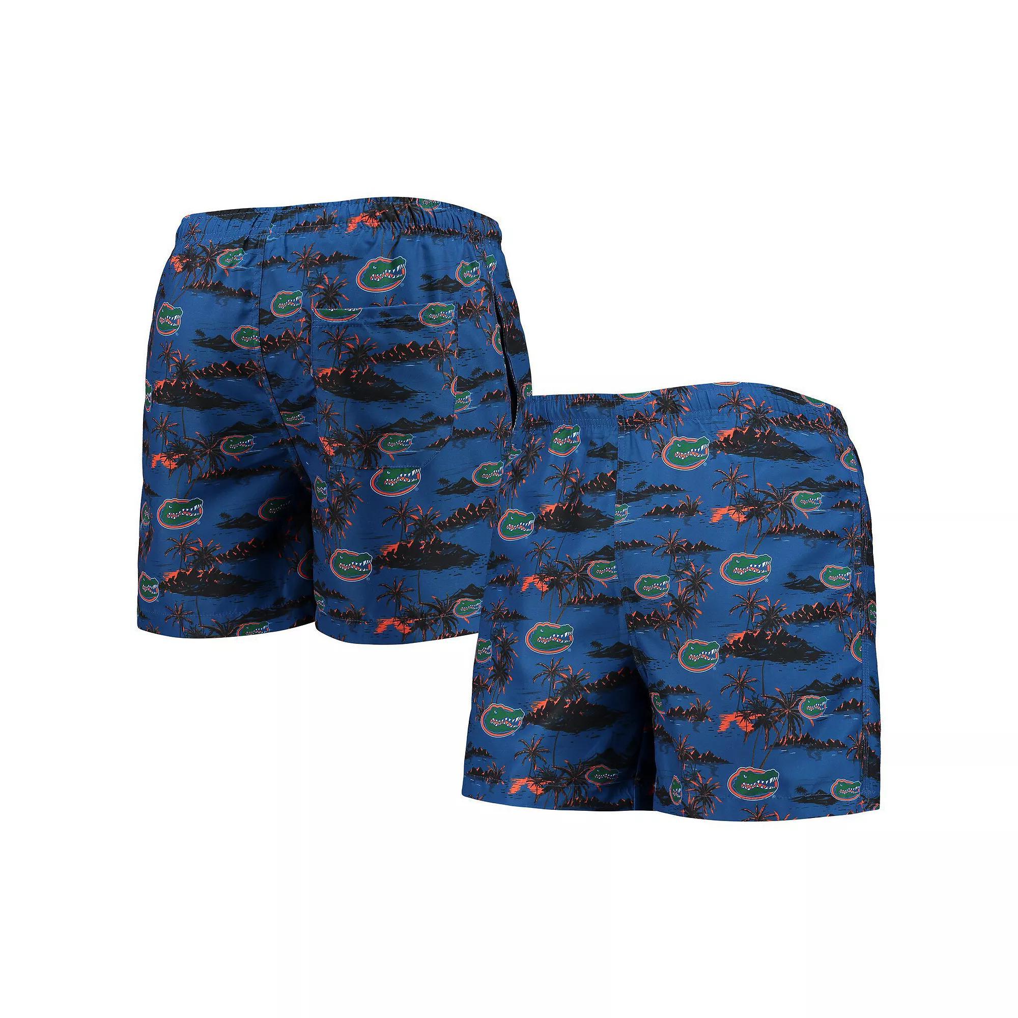 Men's FOCO Royal Florida Gators Island Palm Swim Trunks, Size: Large, Blue Product Image