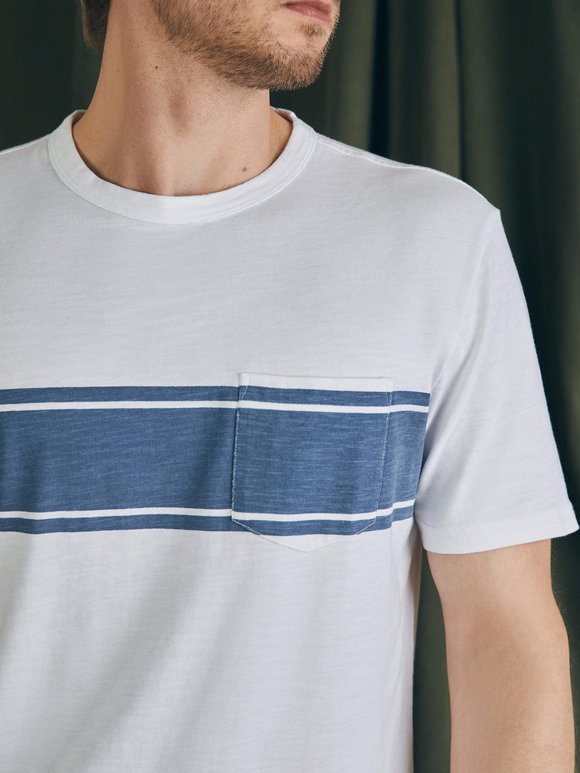 Surf Stripe Sunwashed Tee (Tall) - White Male Product Image