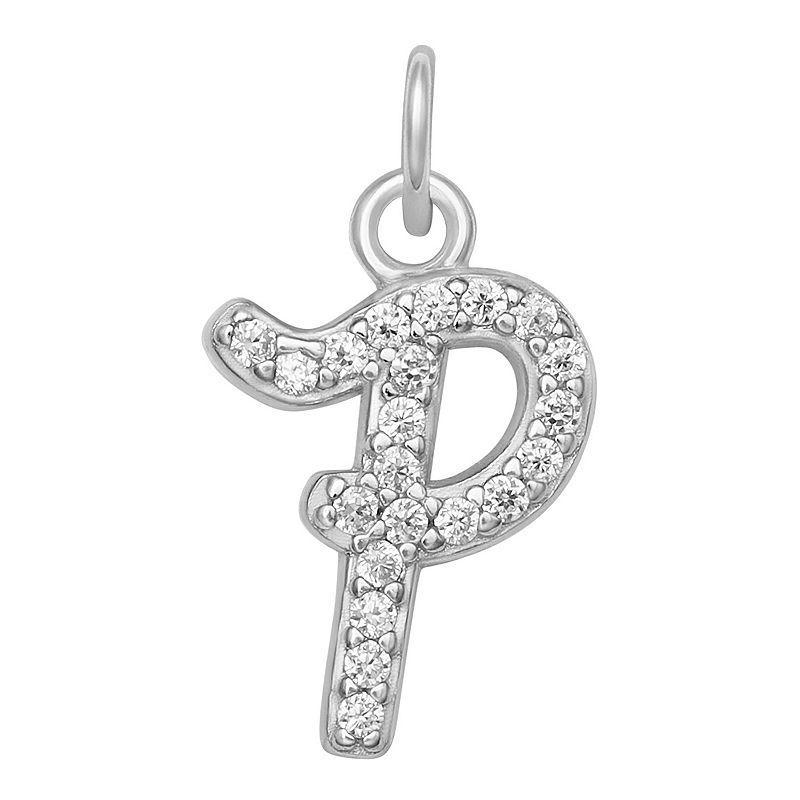 LC Lauren Conrad Sterling Silver Cubic Zirconia Initial Charm, Womens, Sterling Silver X Product Image