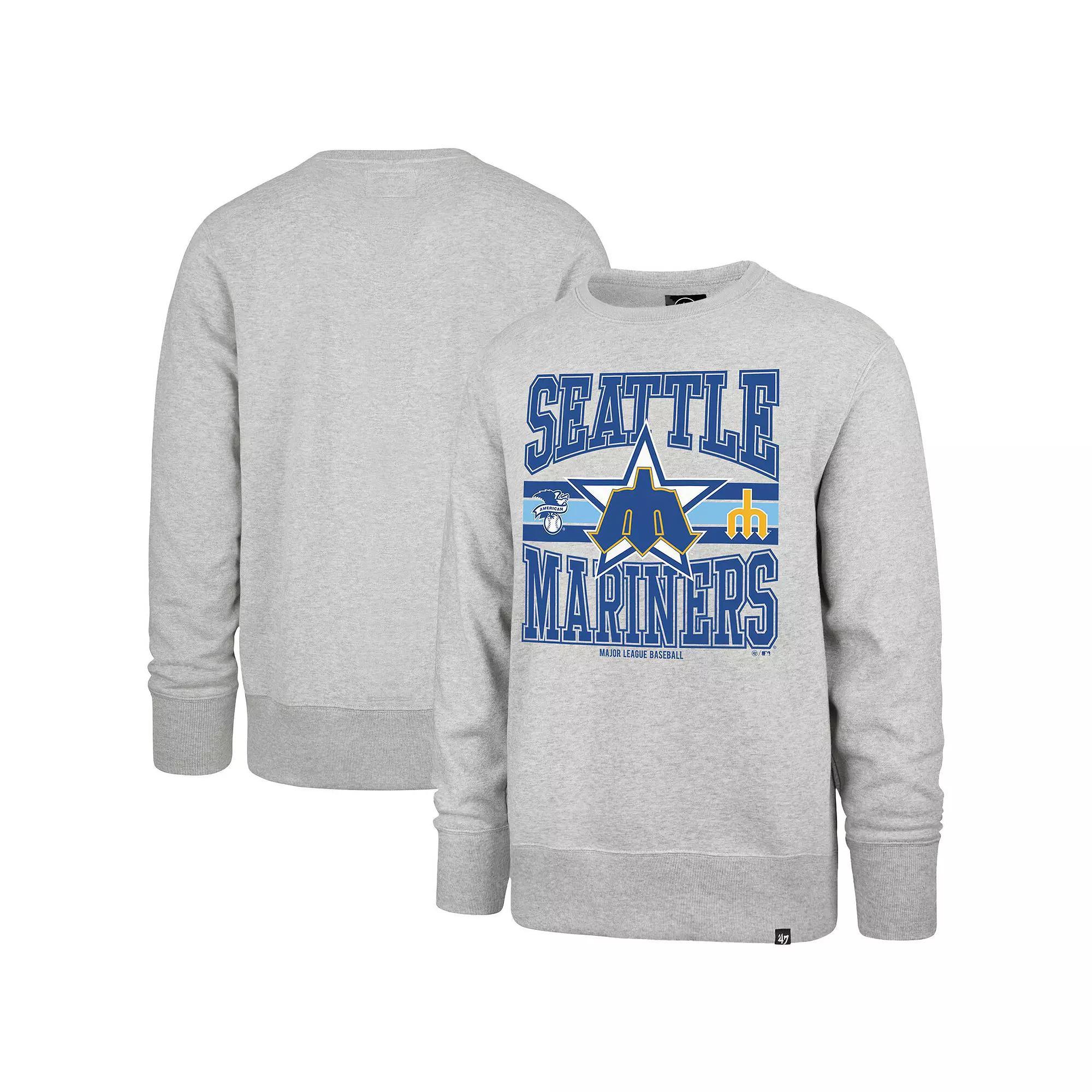 Men's '47  Gray Seattle Mariners Letters Headline Pullover Sweatshirt, Size: 2XL, Grey Product Image