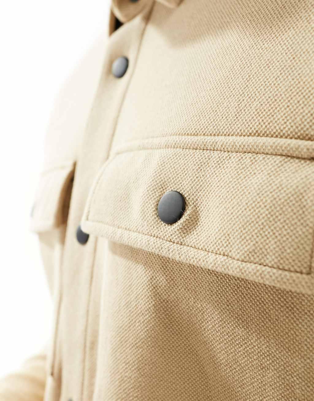 Selected Homme Jackie overshirt in cream Product Image