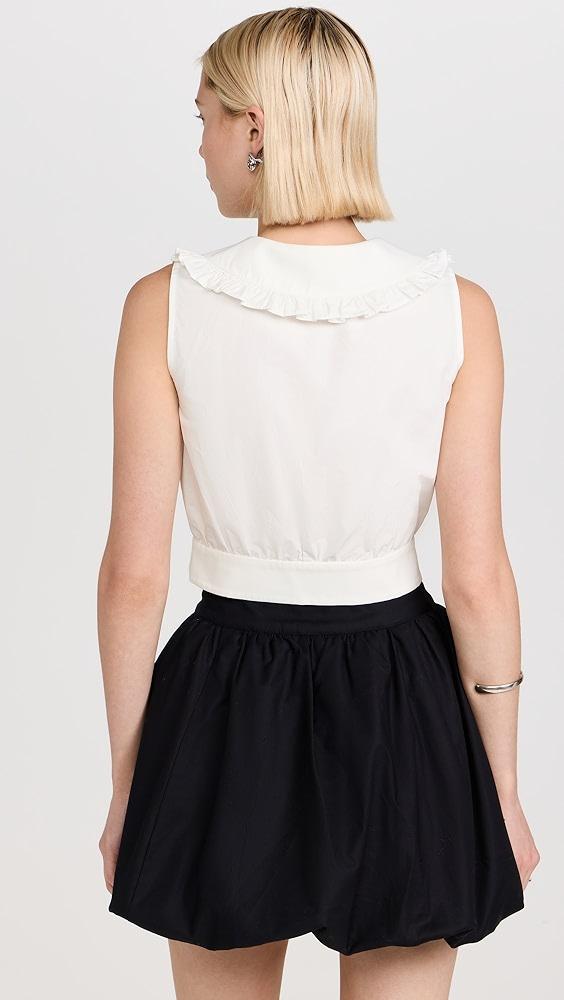 SHUSHU/TONG Lace Pleated Sleeveless Shirt | Shopbop Product Image