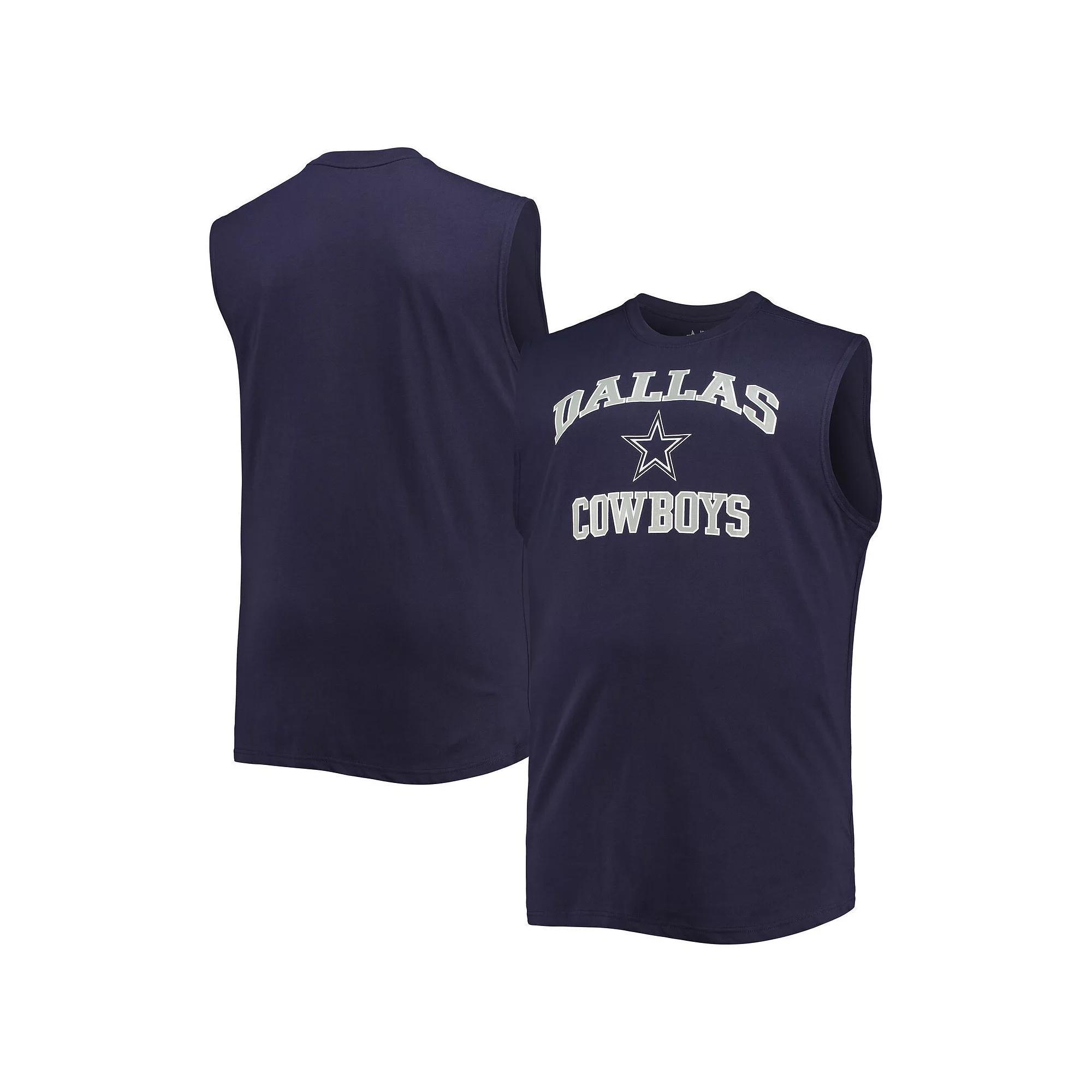Men's Navy Dallas Cowboys Big & Tall Muscle Tank Top, Size: XLT, Blue Product Image