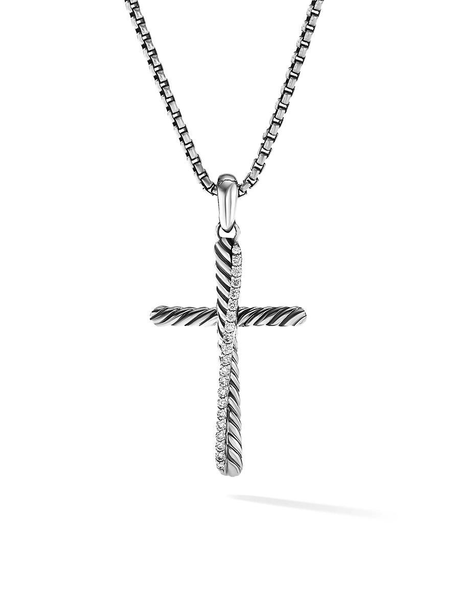 Womens Crossover Cross Pendant With Pav Diamonds Product Image